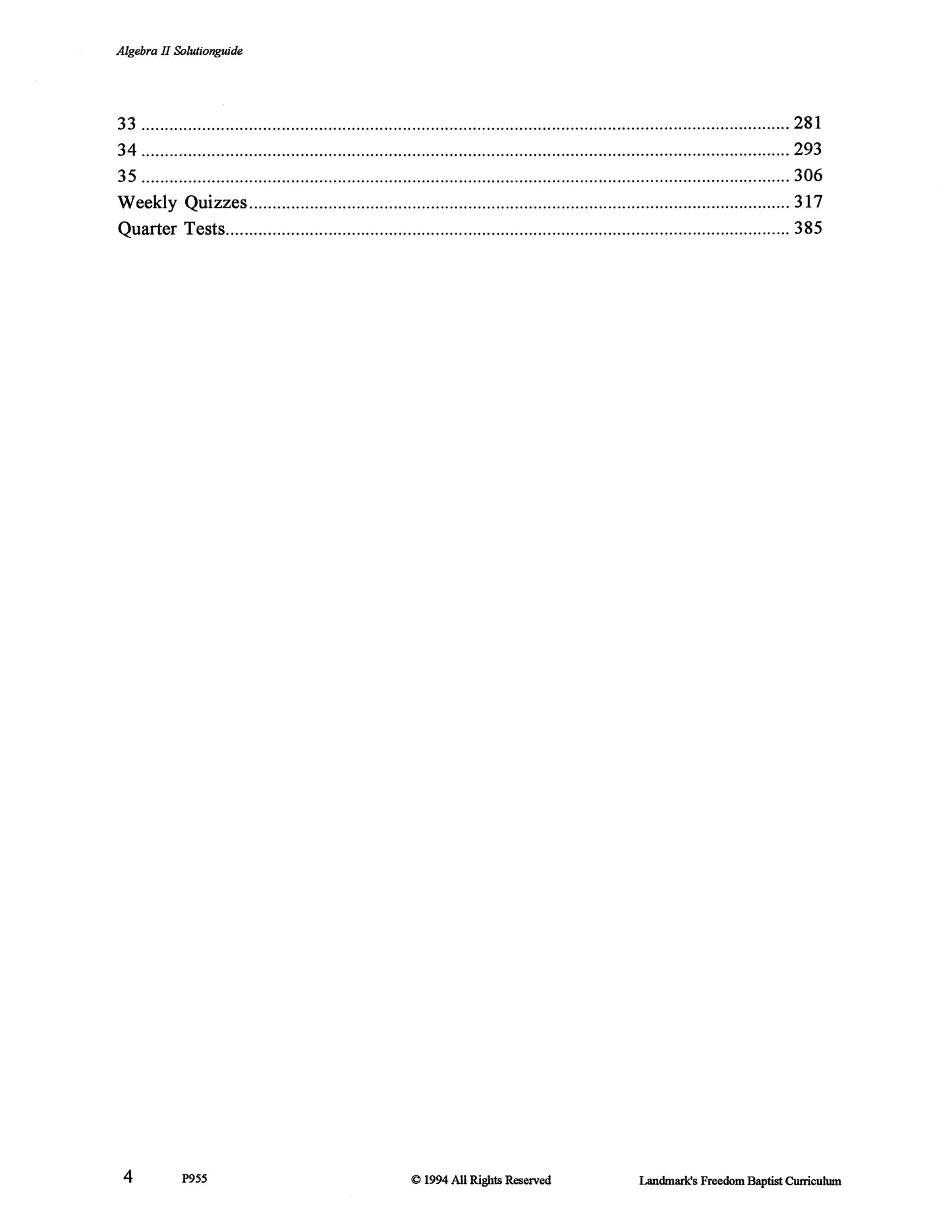 Support - Algebra II Solution Guide