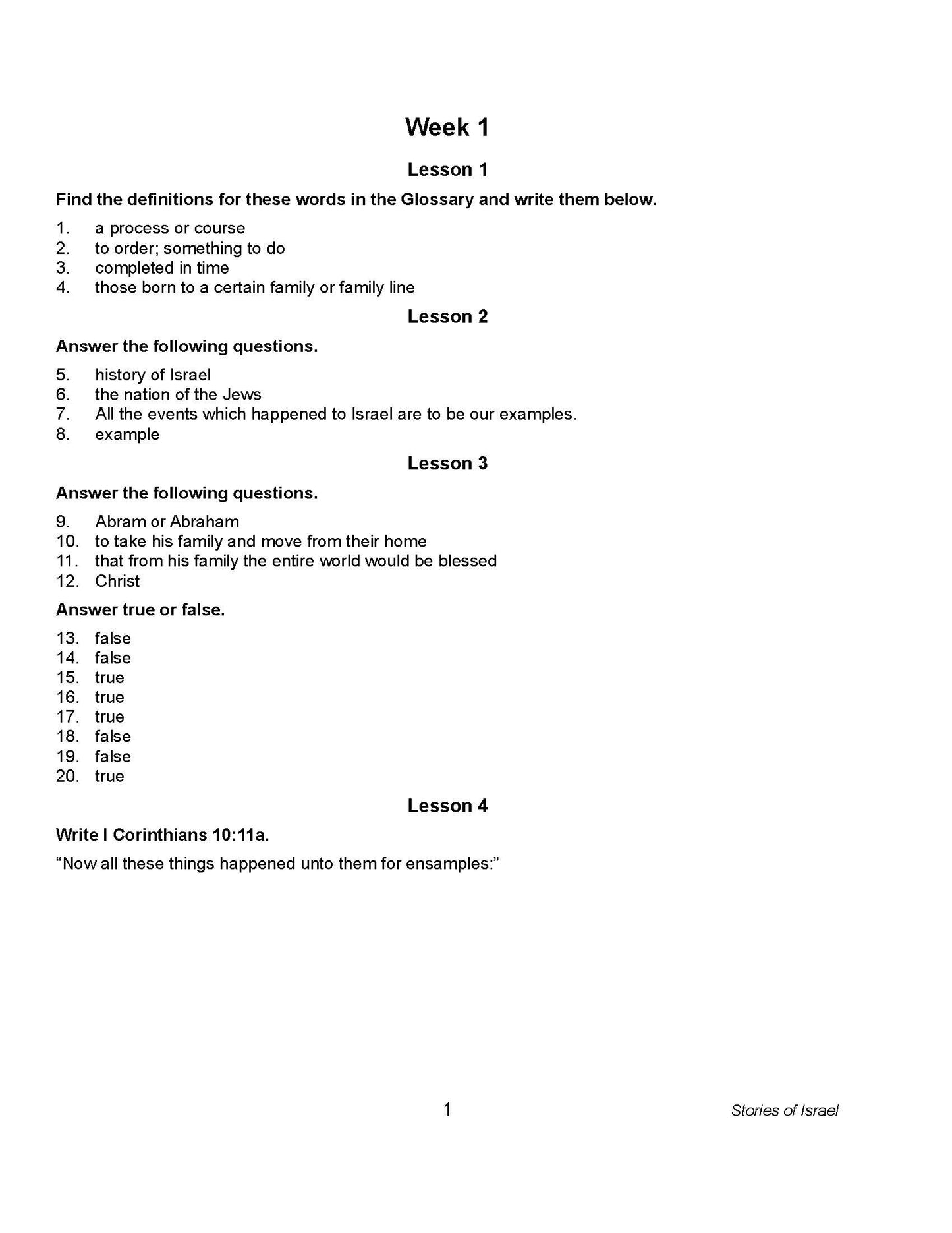 Bible Grade 02 - Stories of Israel
