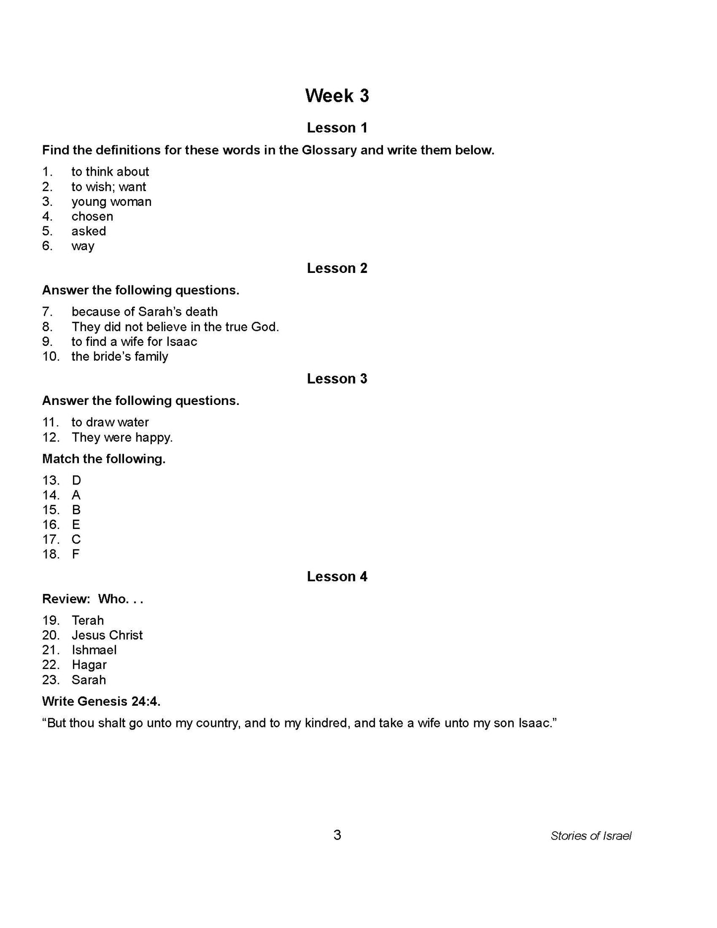 Bible Grade 02 - Stories of Israel