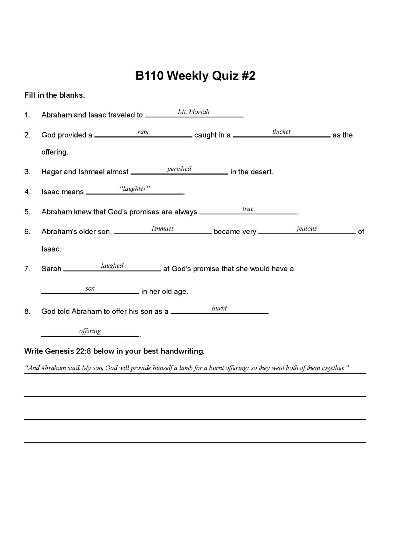 Bible Grade 02 - Stories of Israel