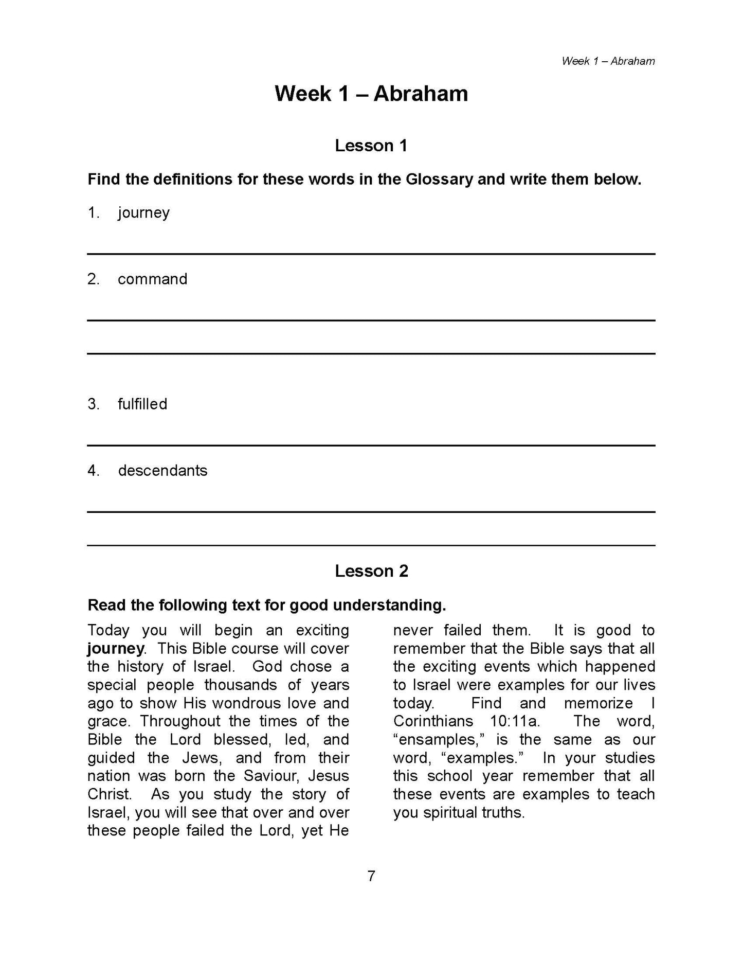 Bible Grade 02 - Stories of Israel