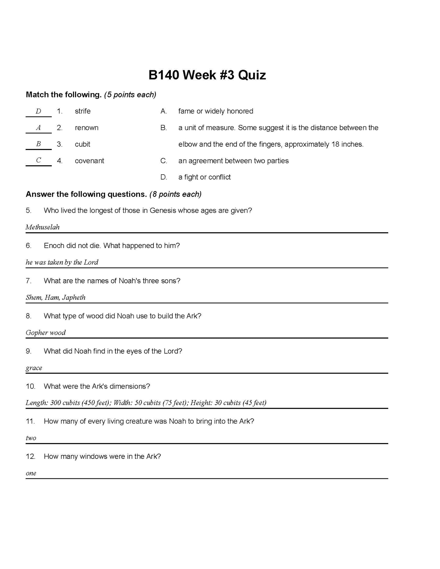 Bible Grade 08 - The Book of Genesis