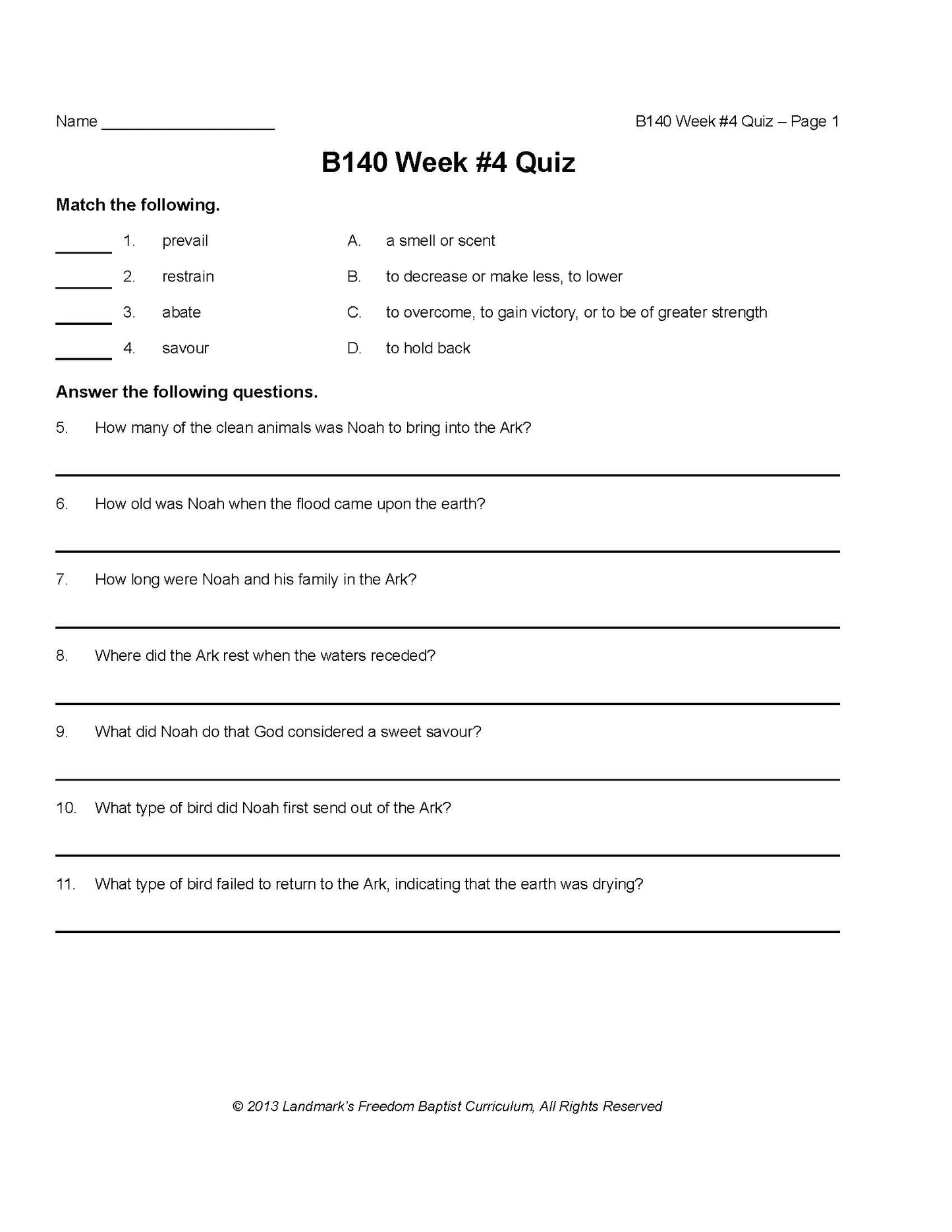 Bible Grade 08 - The Book of Genesis