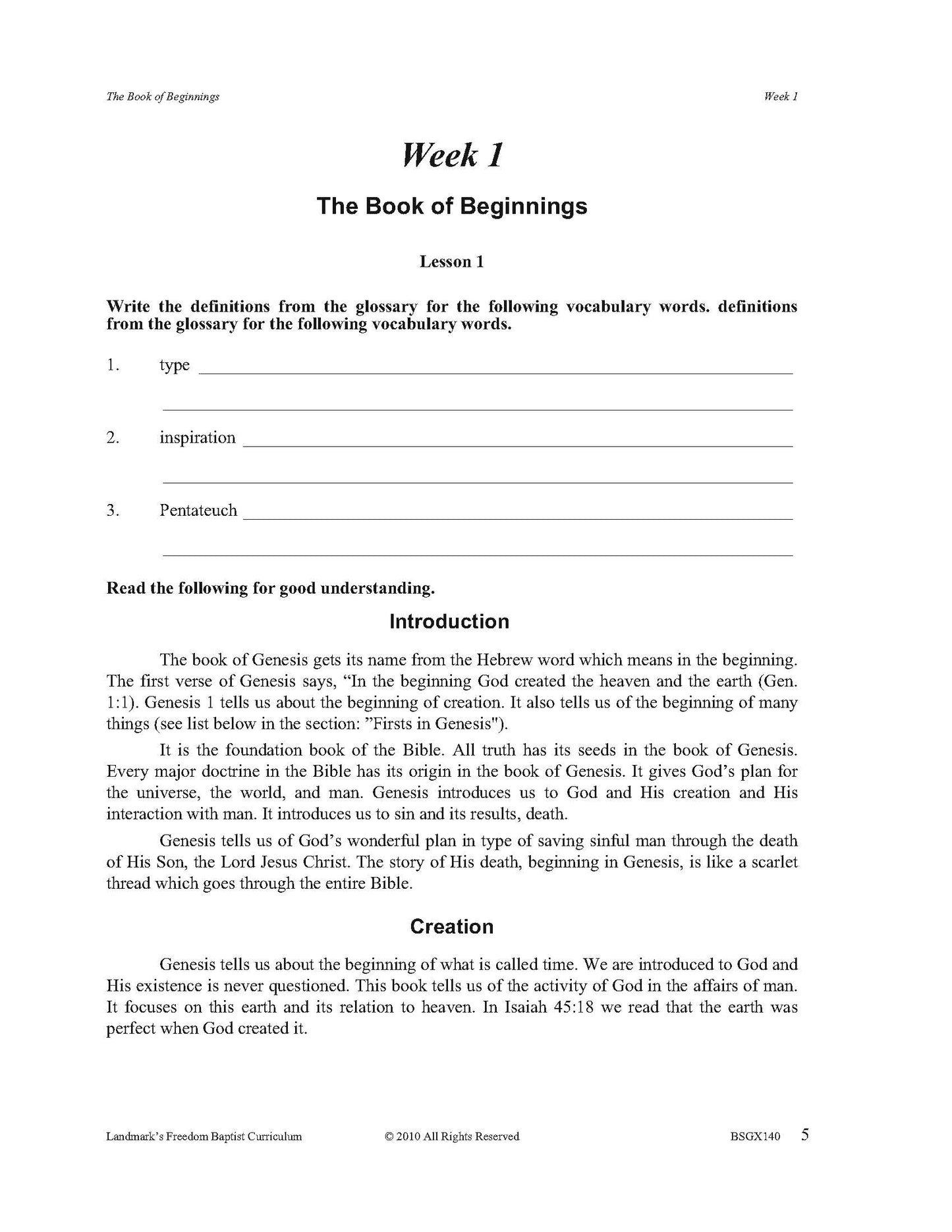 Bible Grade 08 - The Book of Genesis