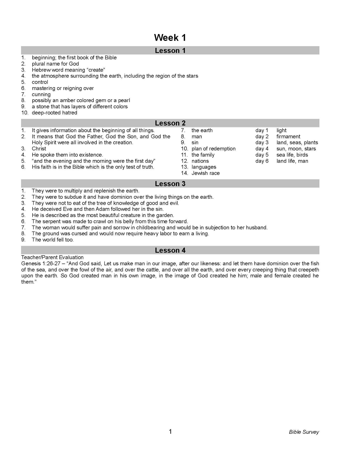 Bible Grade 09 - Bible Survey