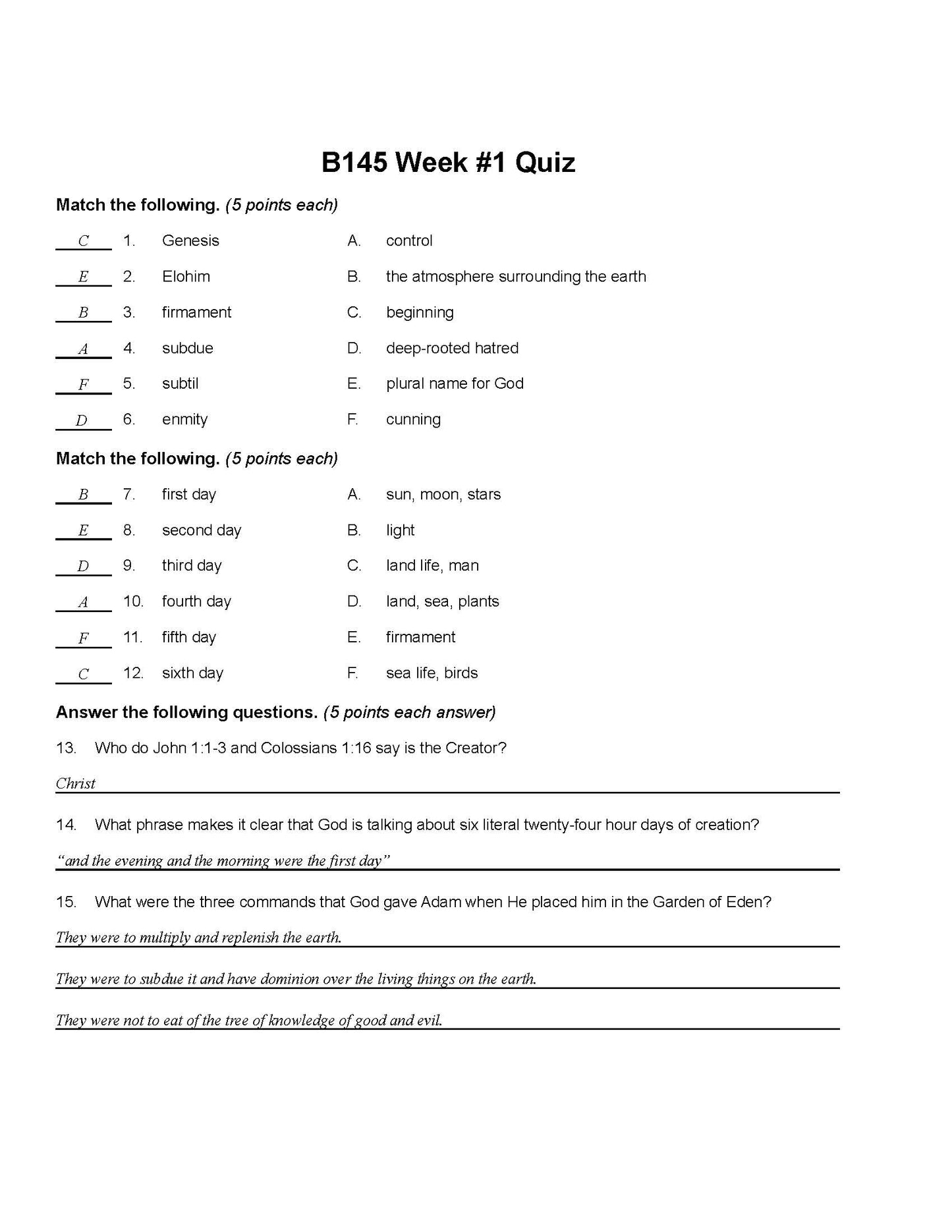 Bible Grade 09 - Bible Survey