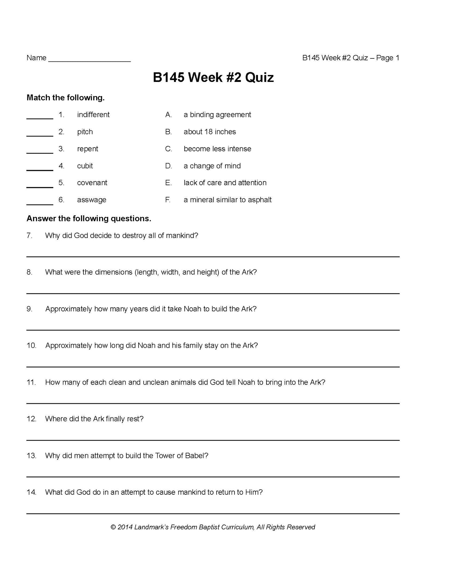 Bible Grade 09 - Bible Survey