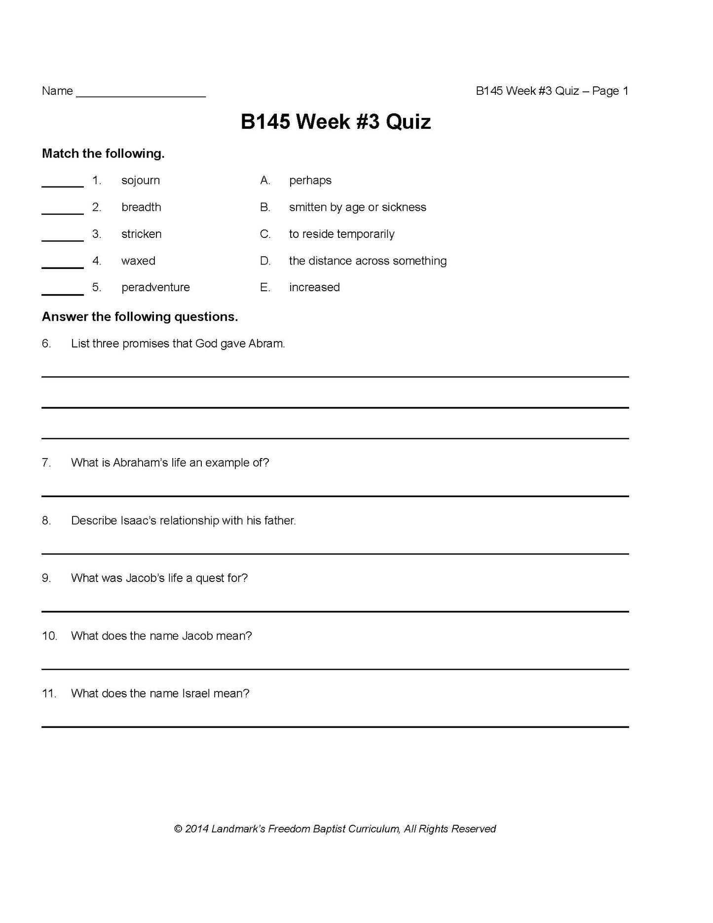 Bible Grade 09 - Bible Survey