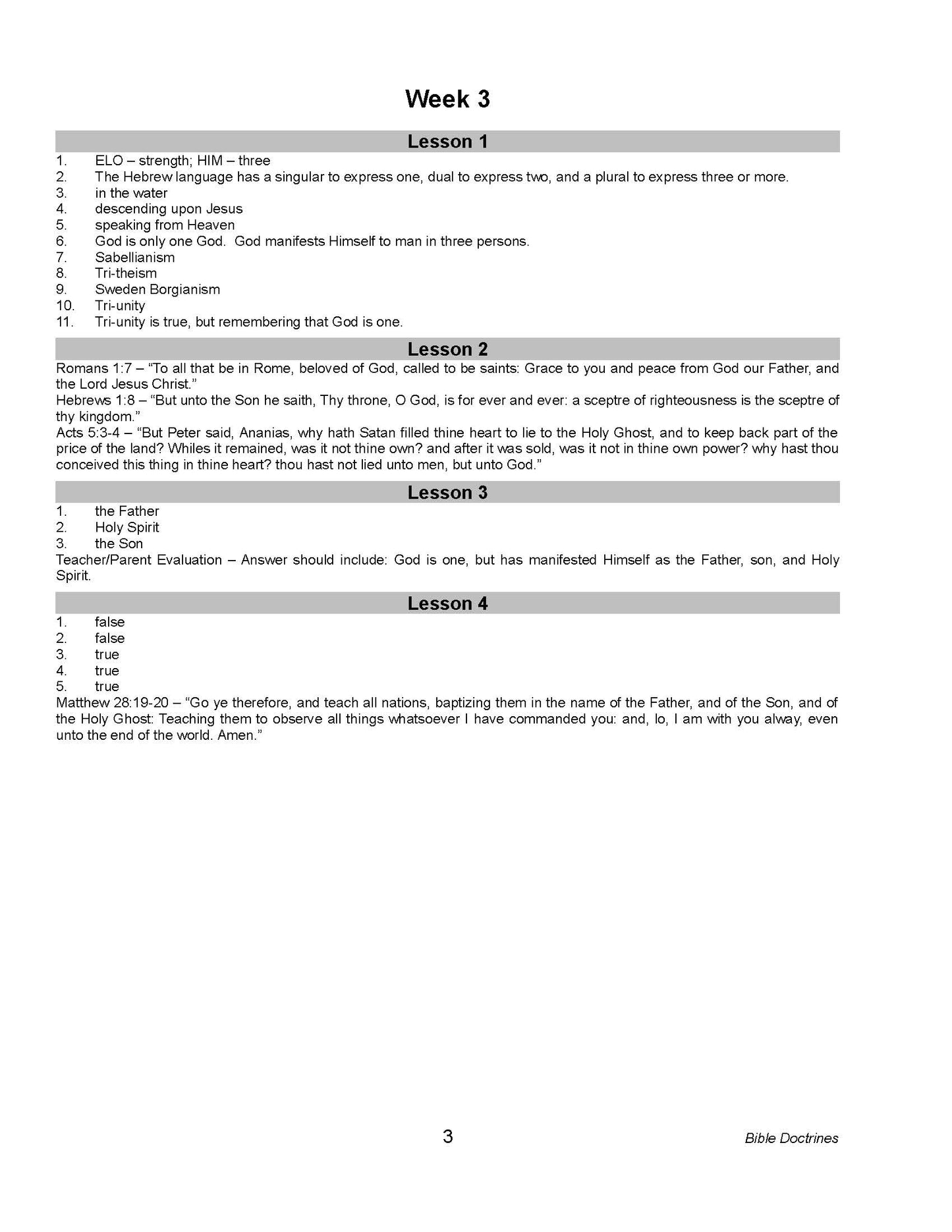 Bible Grade 10 - Bible Doctrines