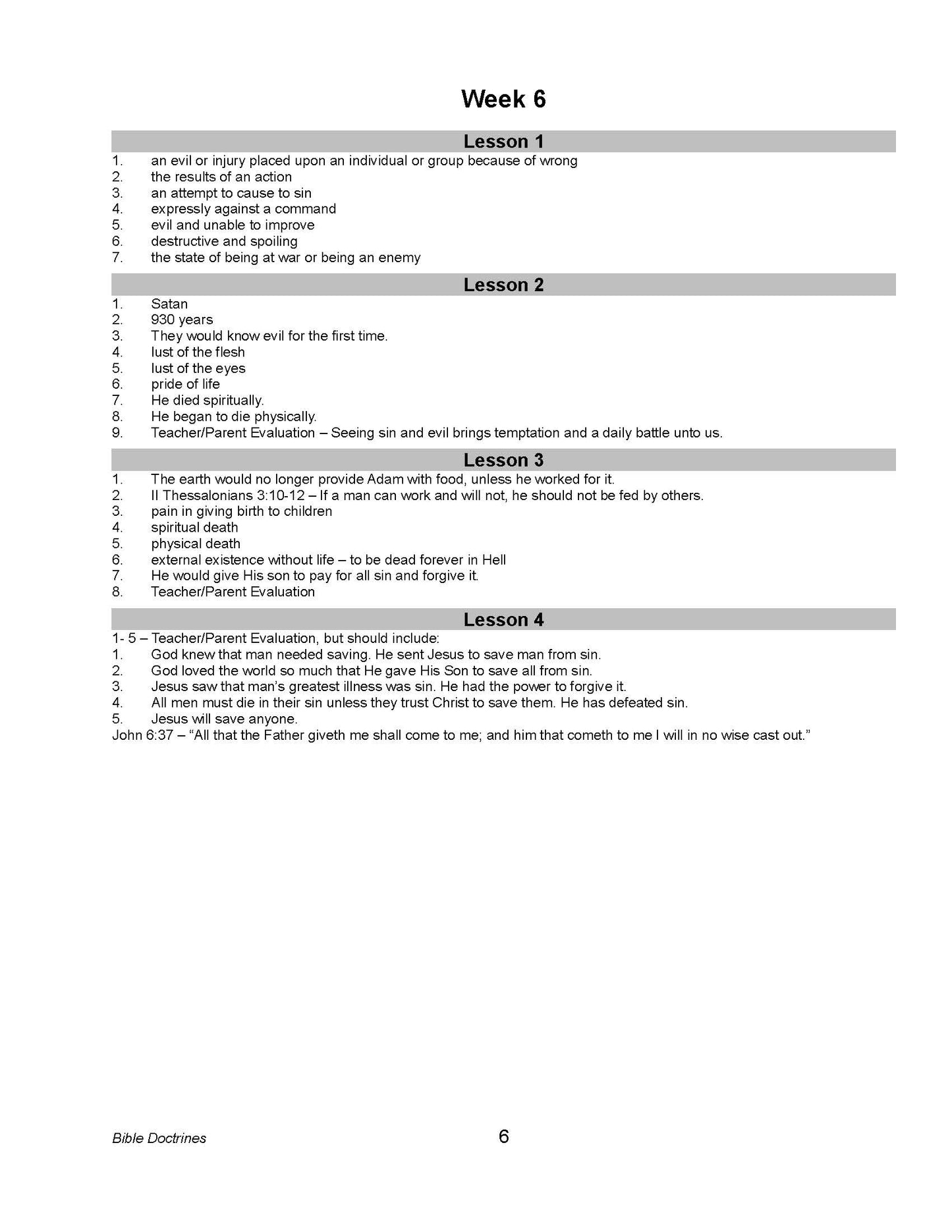 Bible Grade 10 - Bible Doctrines