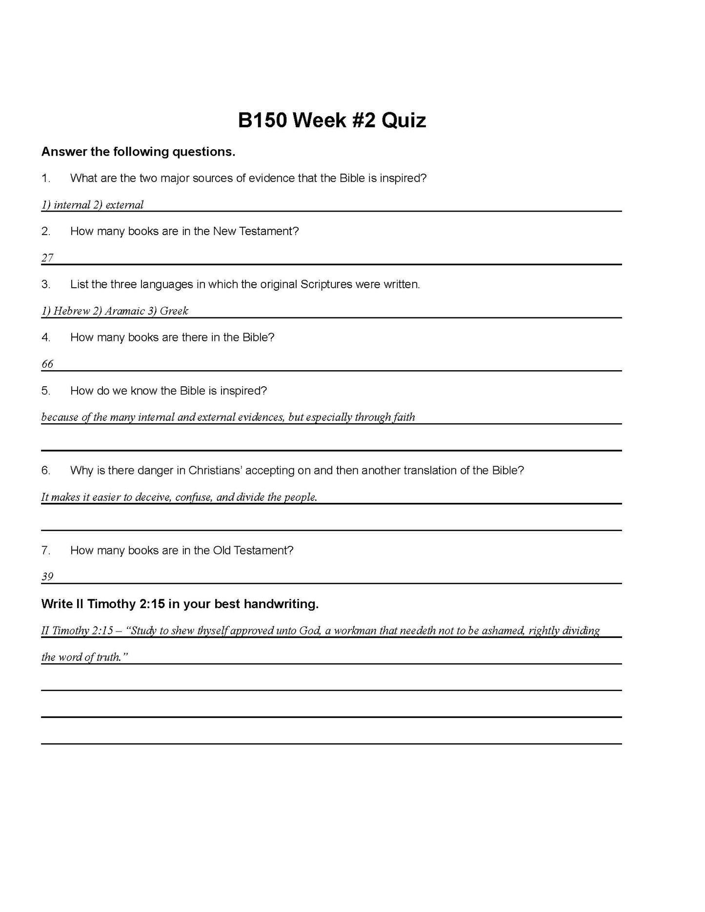 Bible Grade 10 - Bible Doctrines