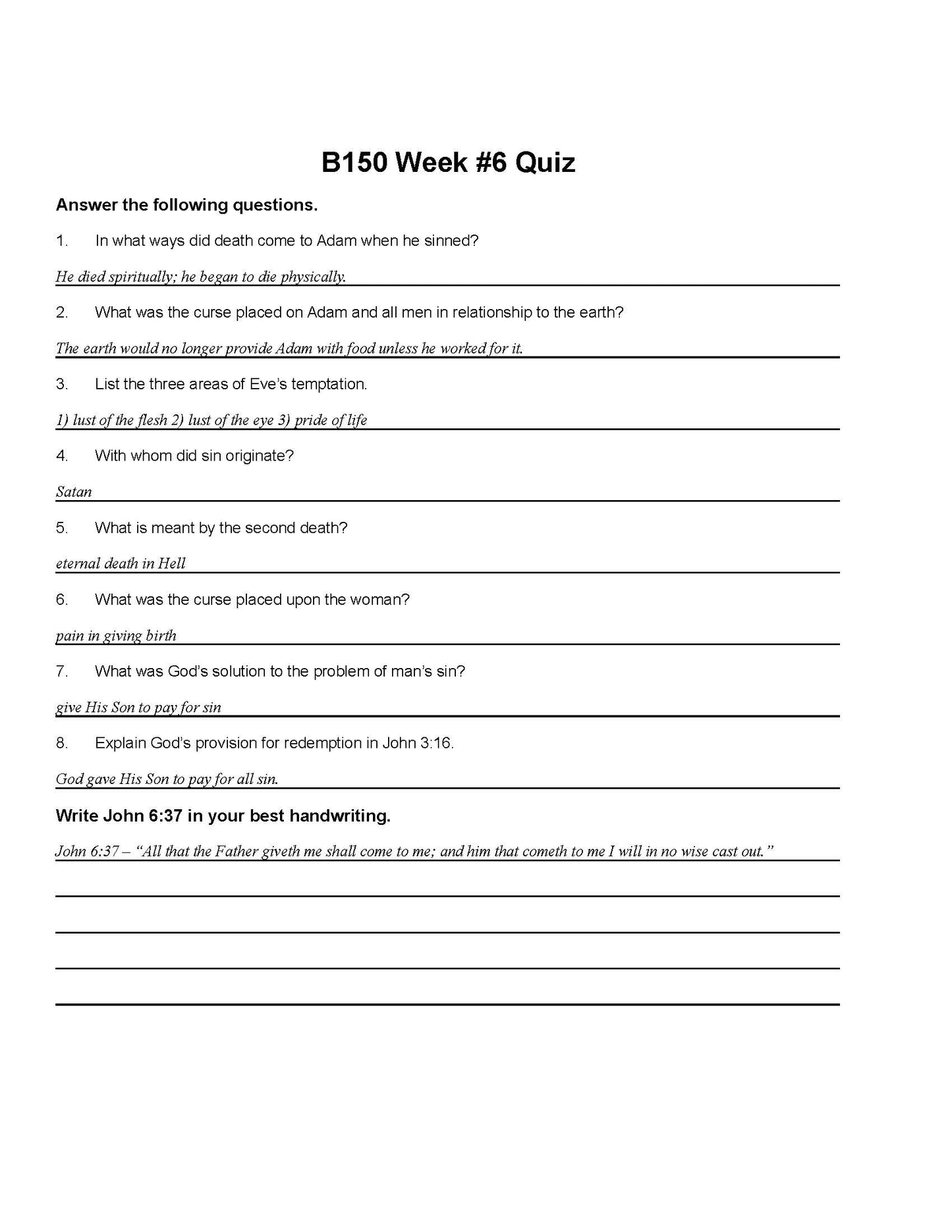 Bible Grade 10 - Bible Doctrines