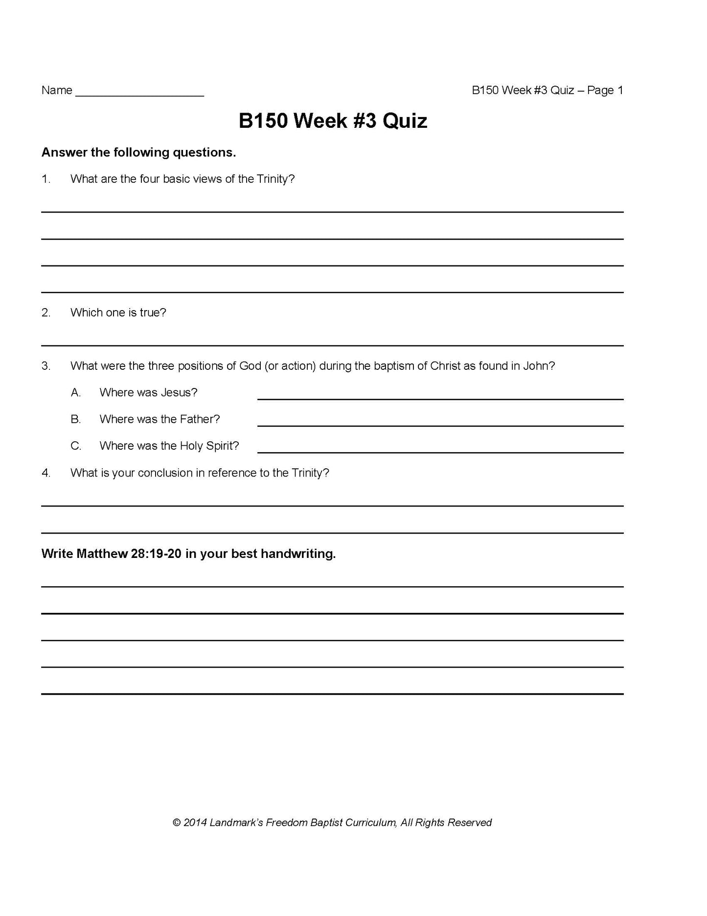 Bible Grade 10 - Bible Doctrines