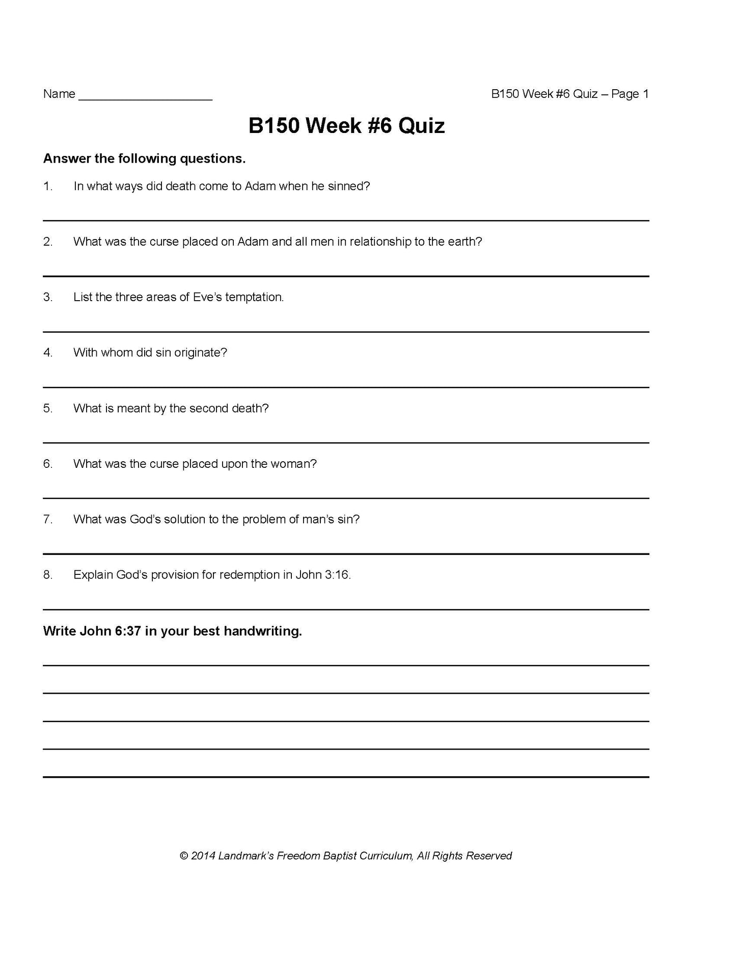 Bible Grade 10 - Bible Doctrines