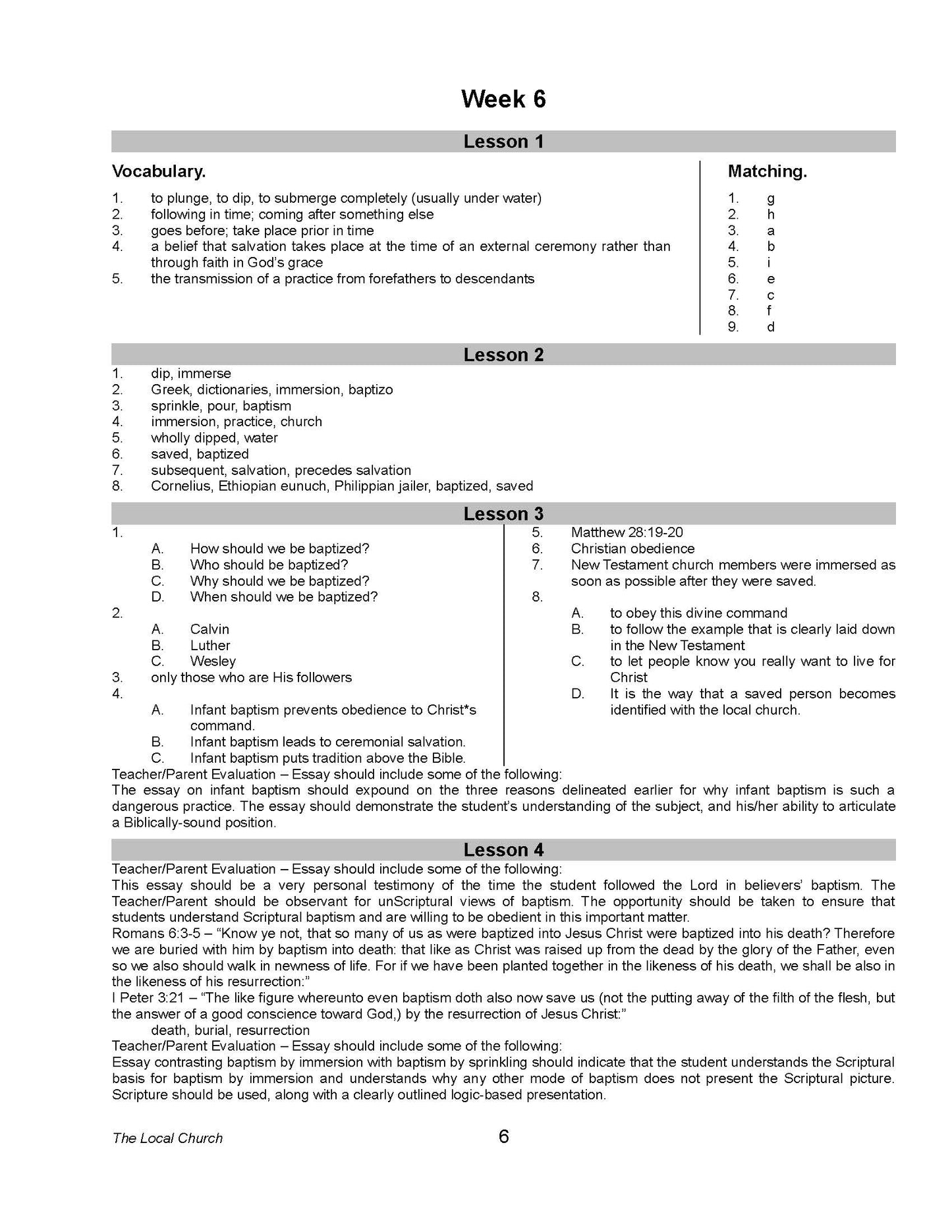 Bible Grade 11 - The Local Church