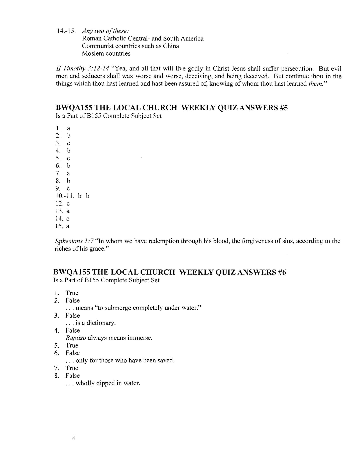 Bible Grade 11 - The Local Church