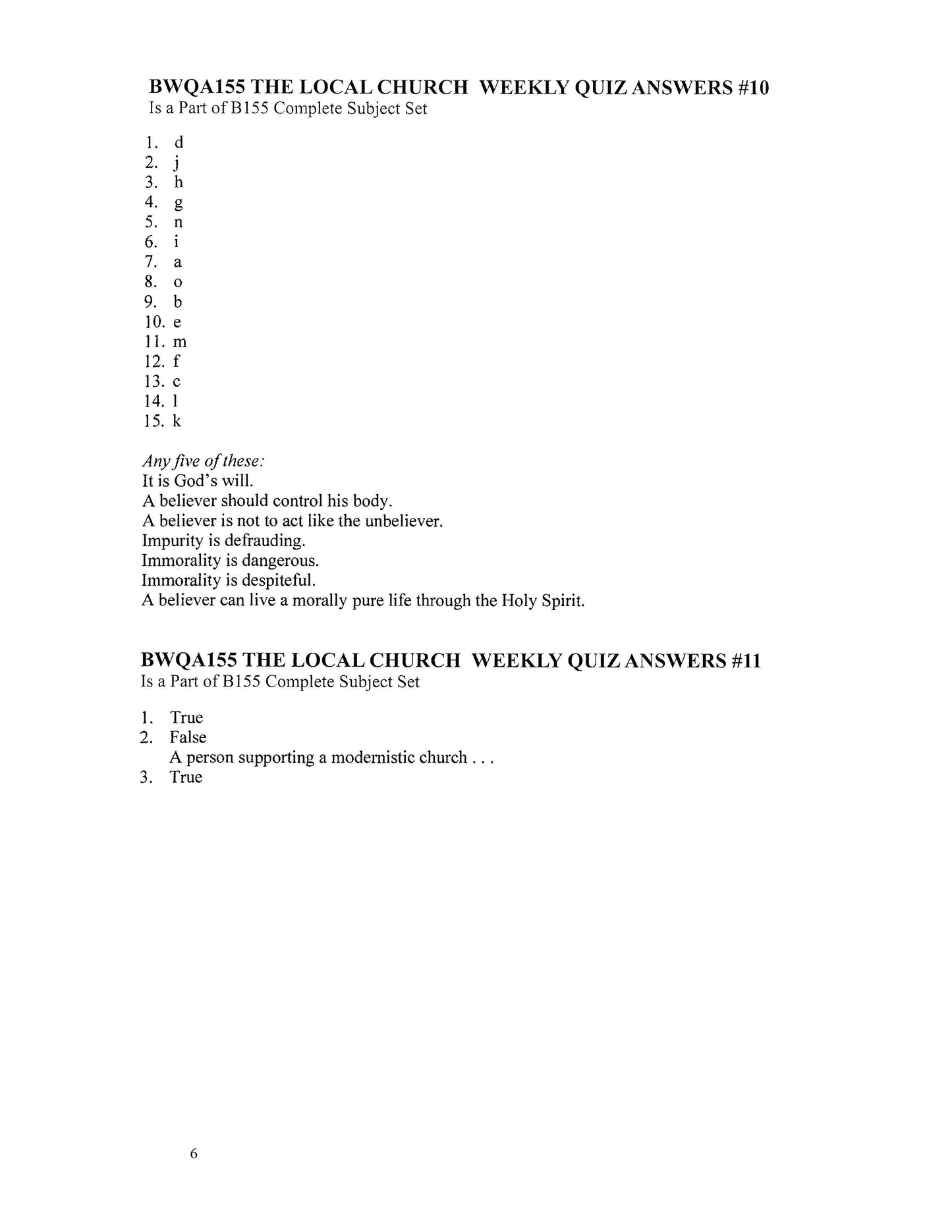 Bible Grade 11 - The Local Church