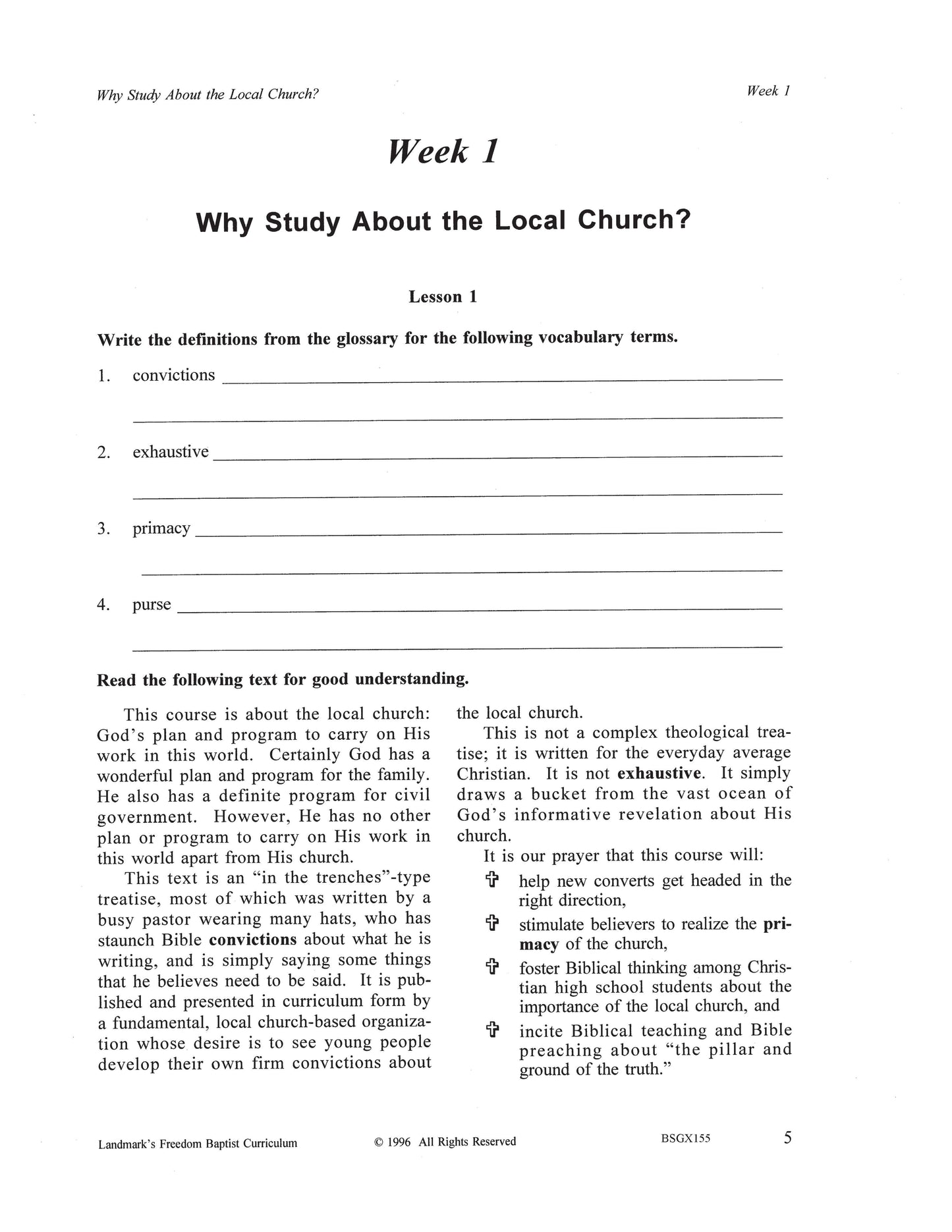 Bible Grade 11 - The Local Church