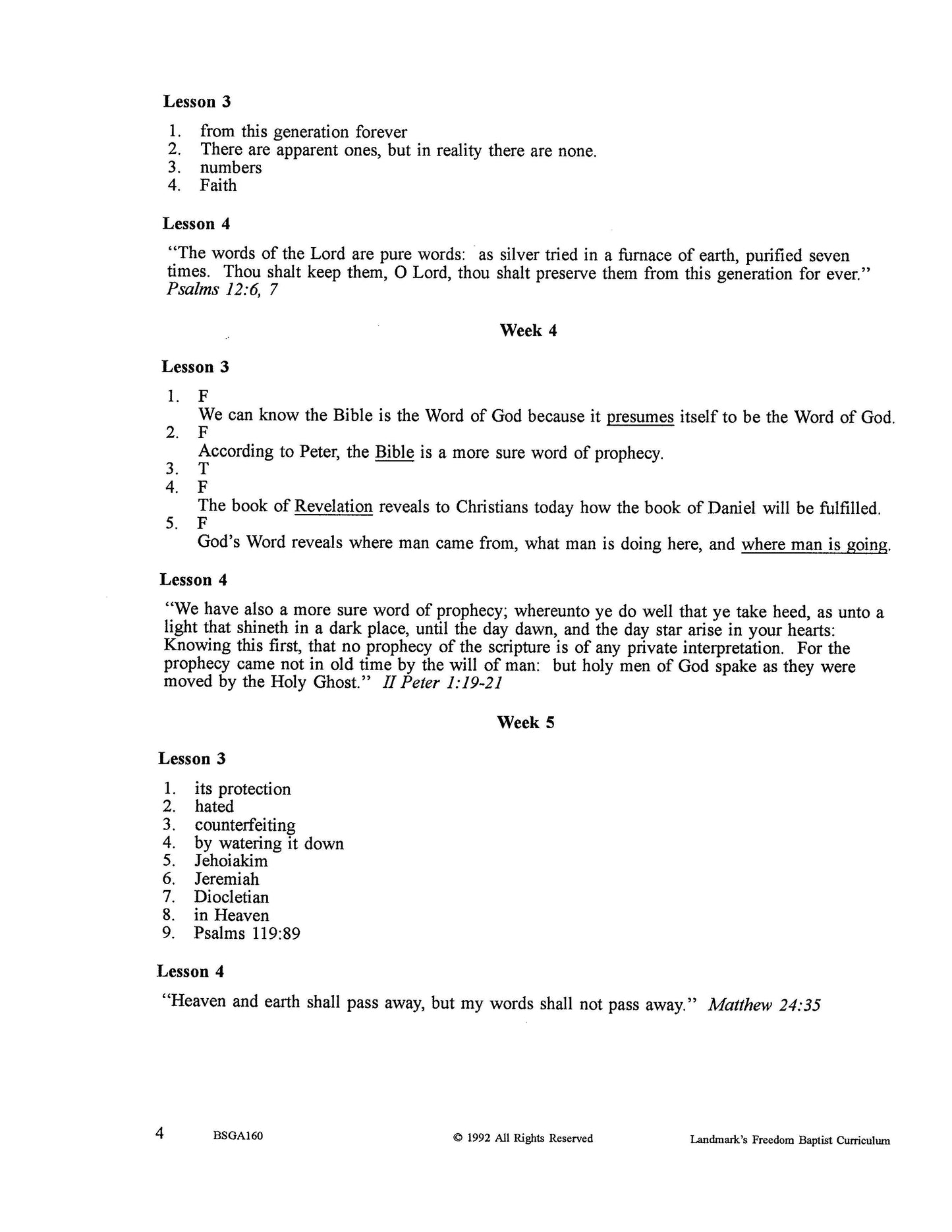 Bible Grade 12 - The Inspiration of the Scriptures