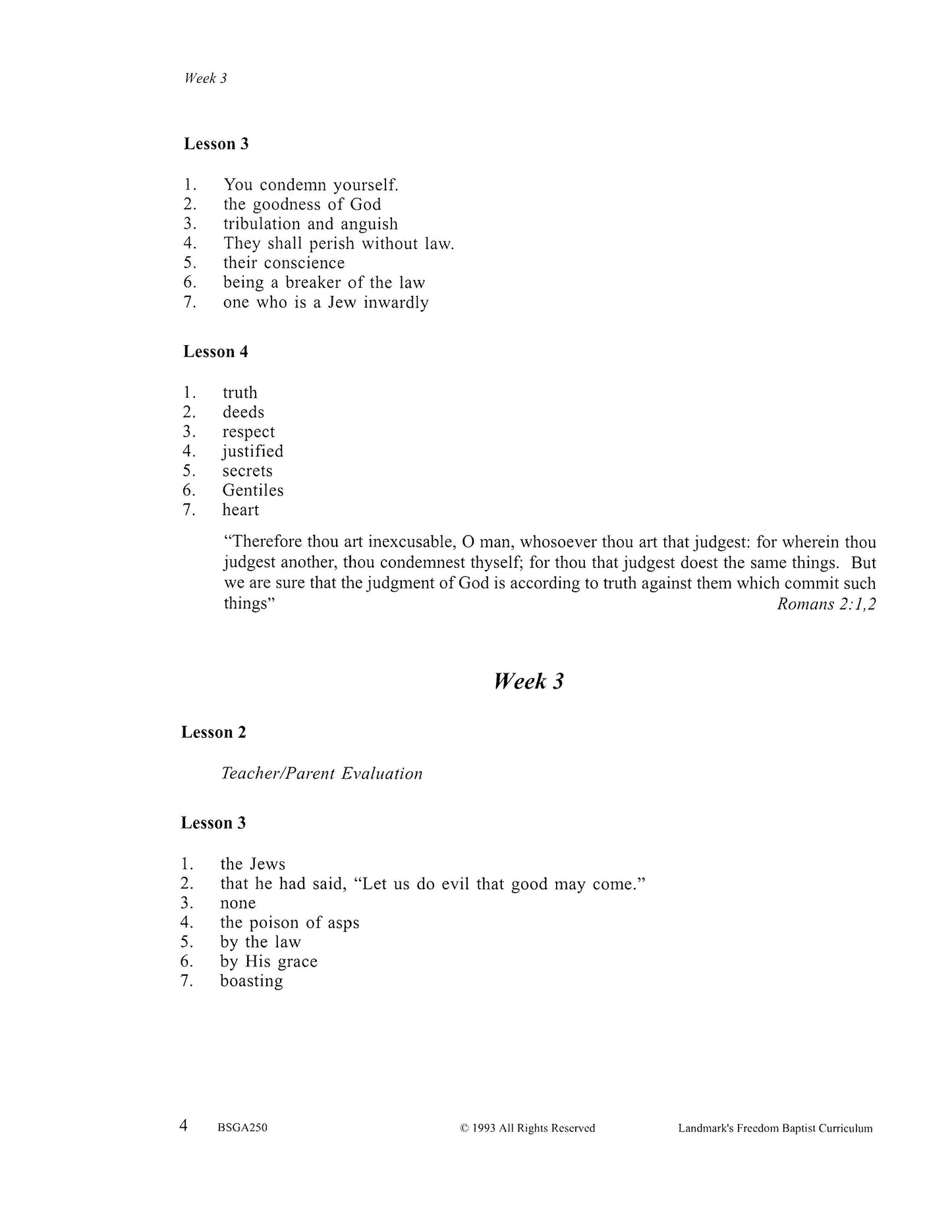 Bible Elective - Romans, Corinthians, Galatians