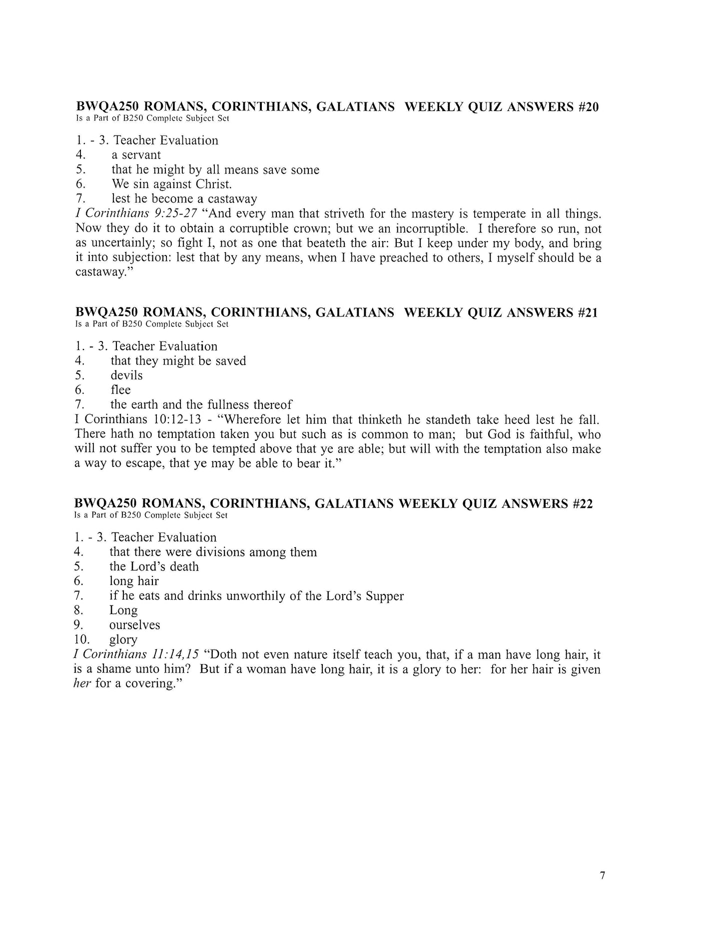 Bible Elective - Romans, Corinthians, Galatians
