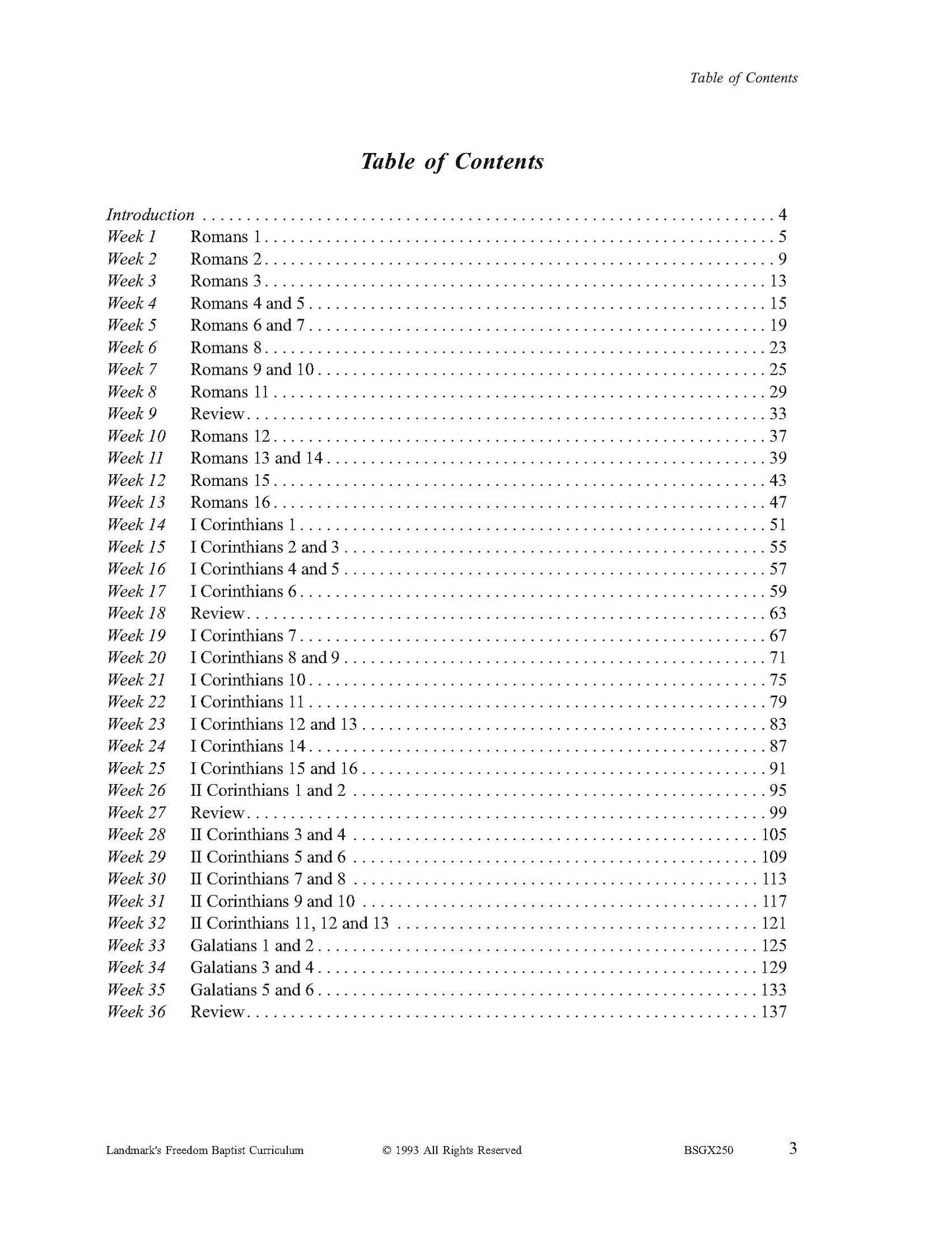 Bible Elective - Romans, Corinthians, Galatians
