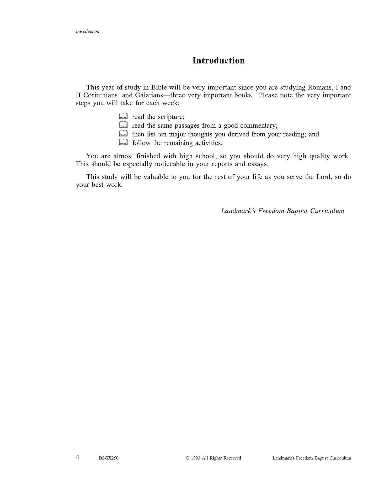 Bible Elective - Romans, Corinthians, Galatians