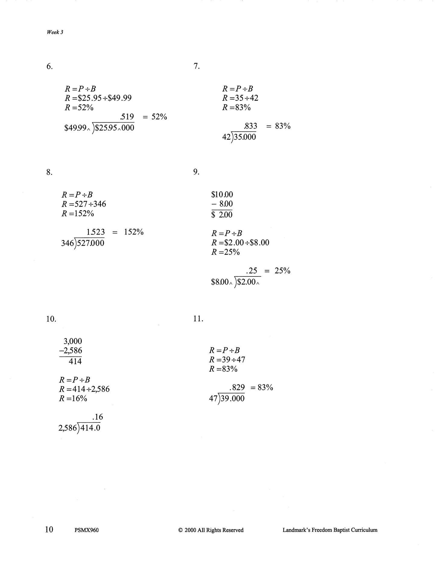 Support - Business Math Solution Guide