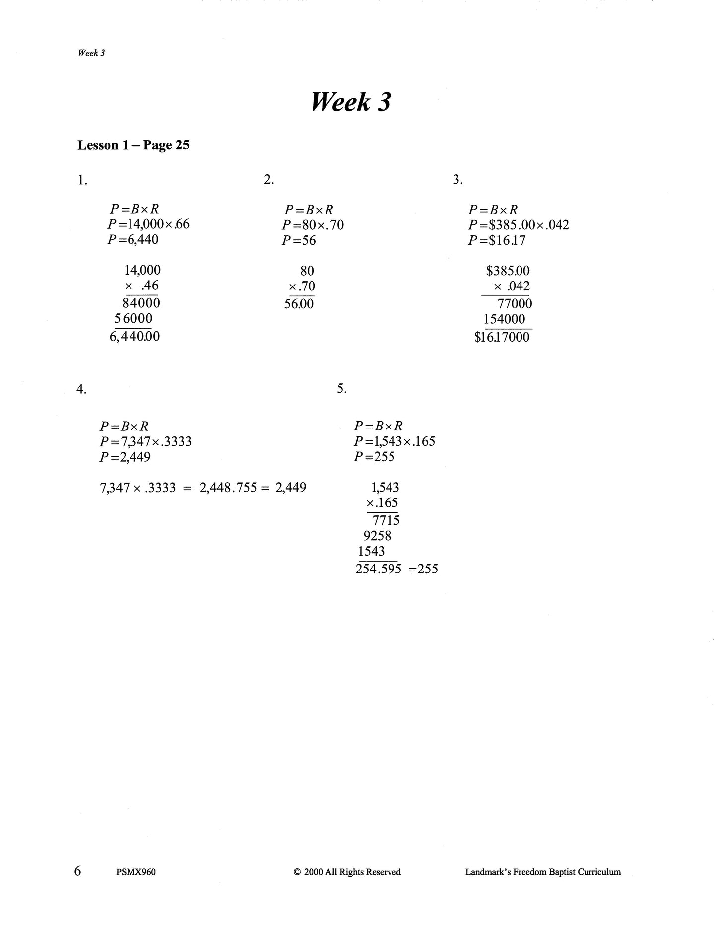 Support - Business Math Solution Guide