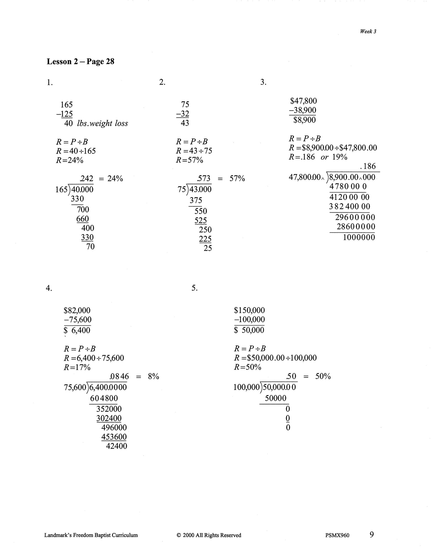 Support - Business Math Solution Guide