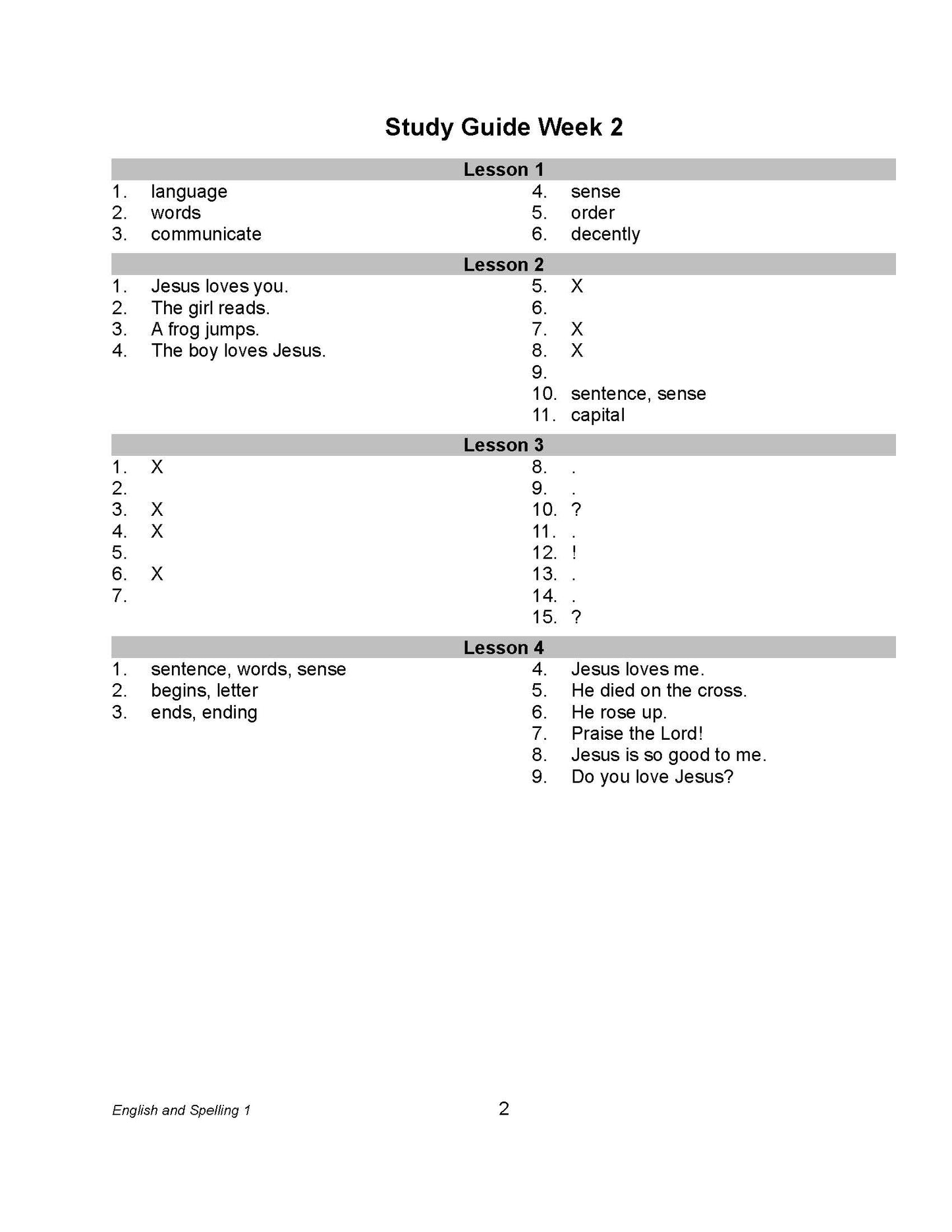 English Grade 01