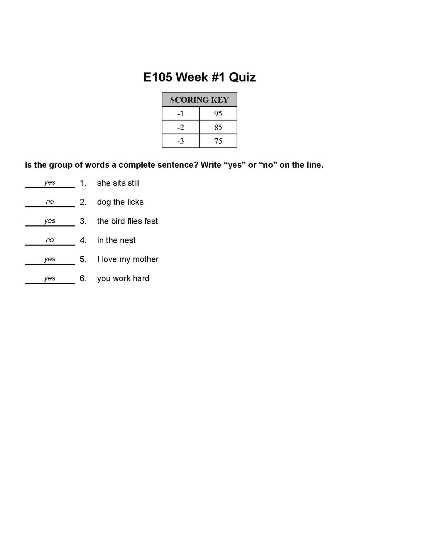 English Grade 01