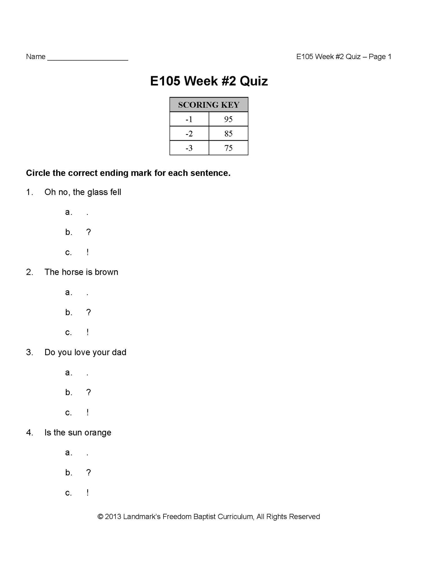 English Grade 01