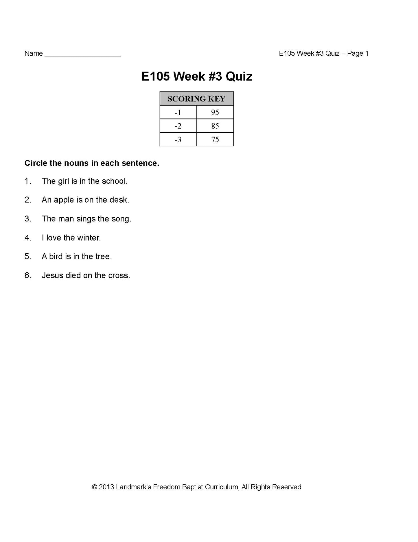 English Grade 01