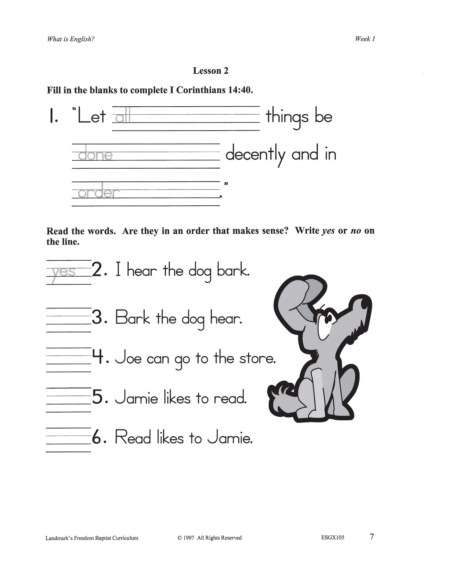 English Grade 01