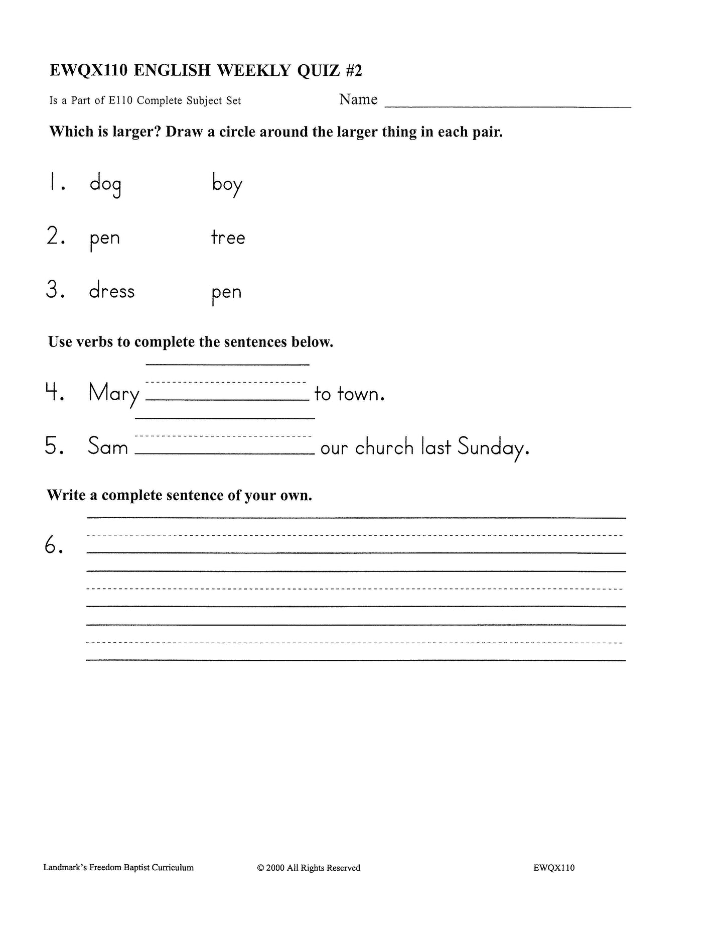 English Grade 02