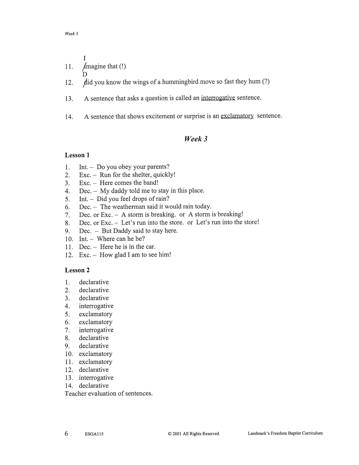 English Grade 03