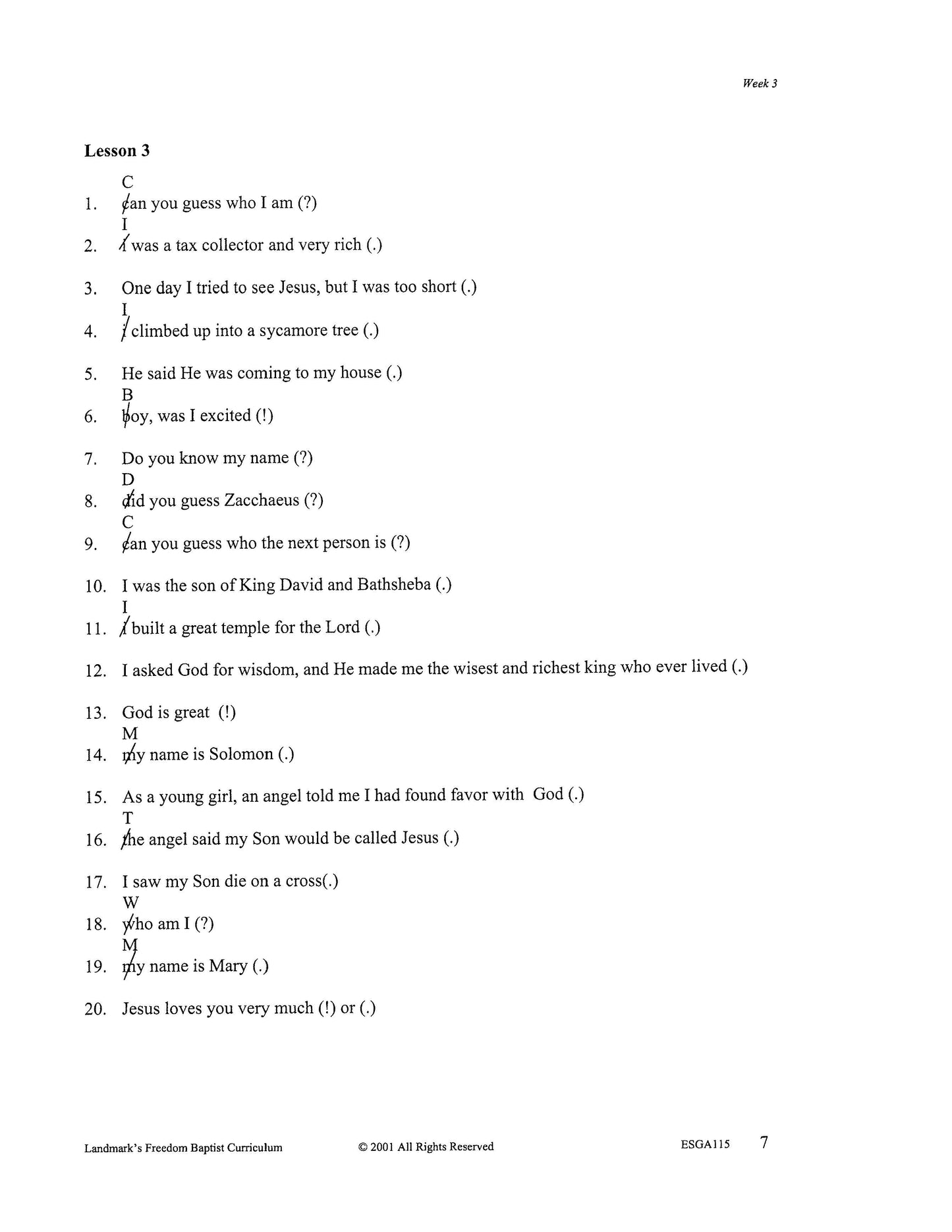 English Grade 03