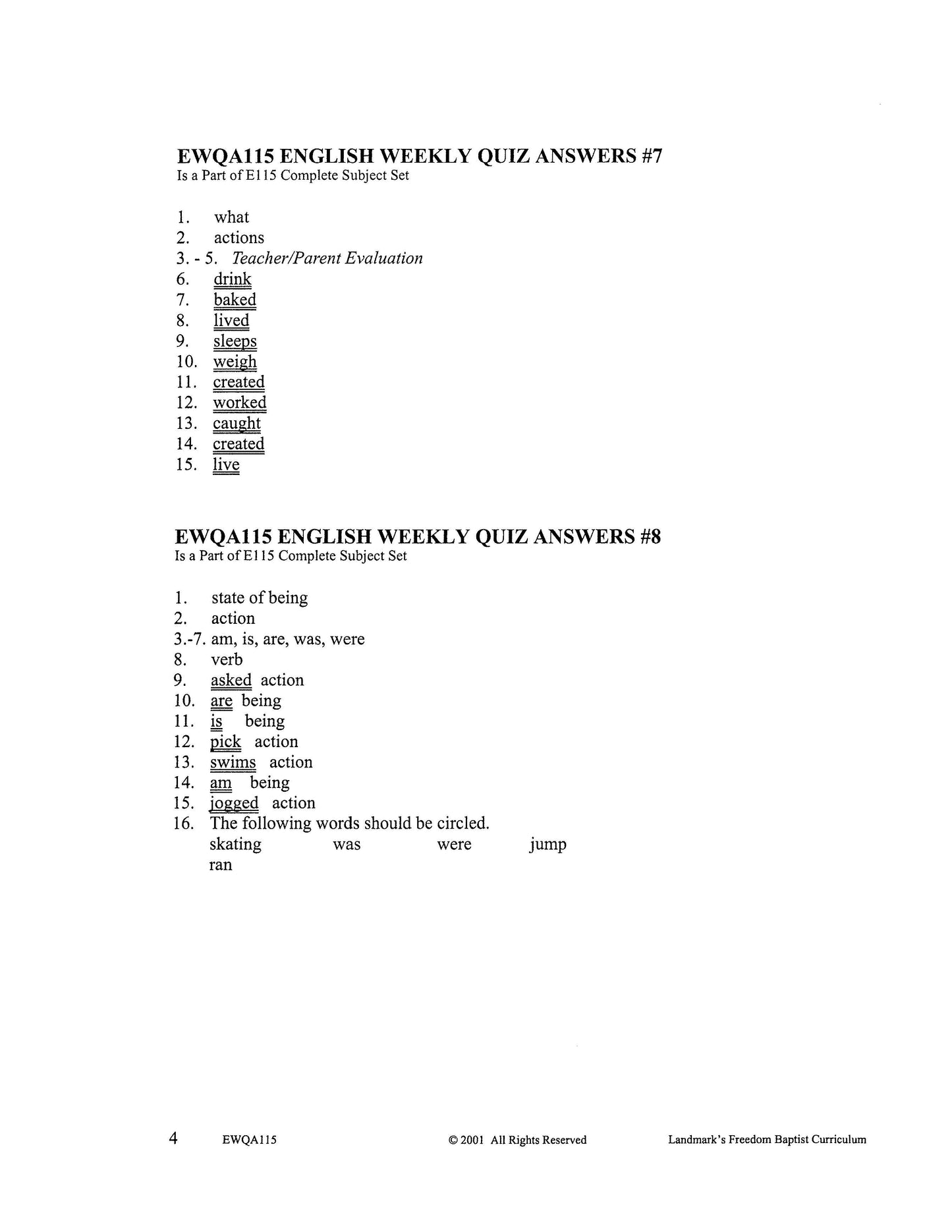English Grade 03