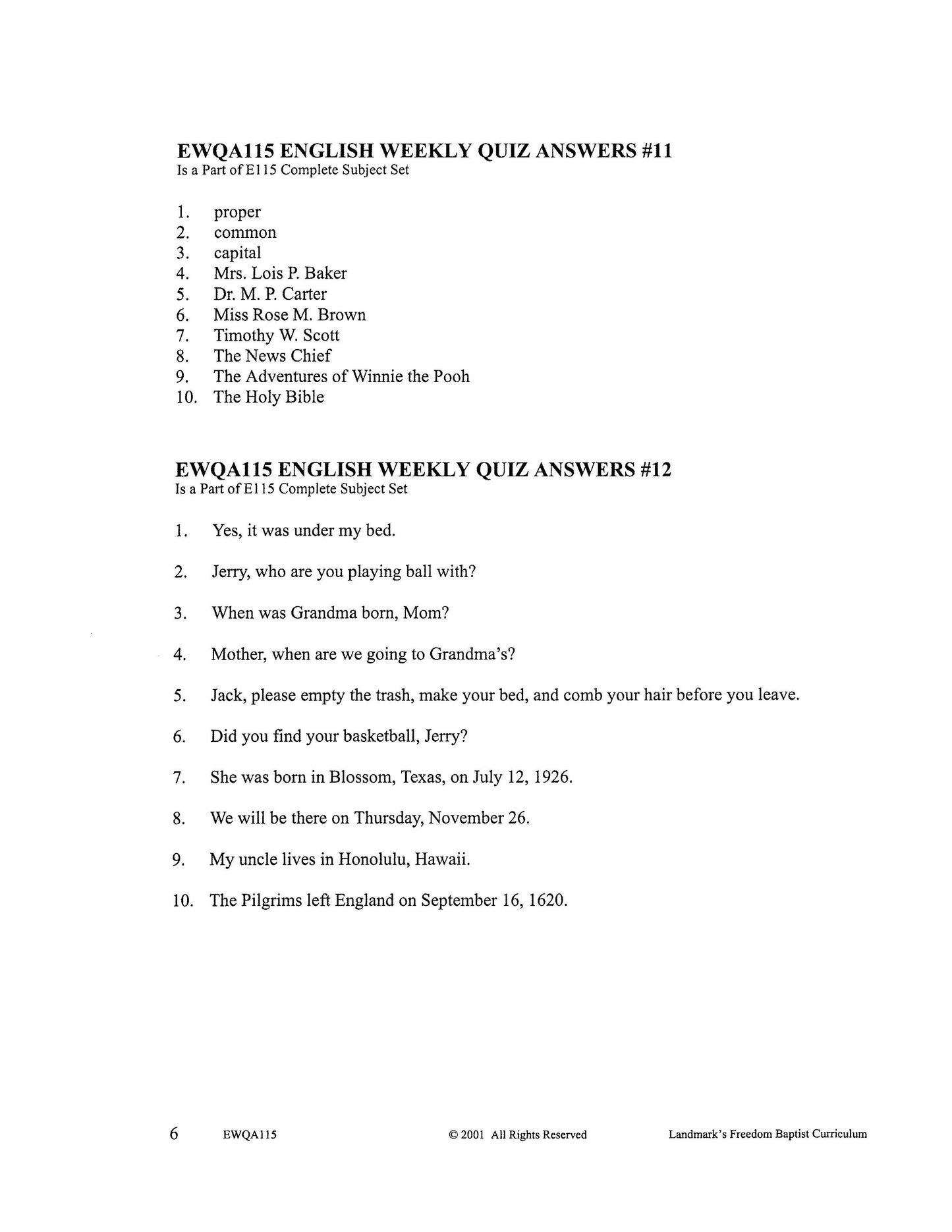 English Grade 03