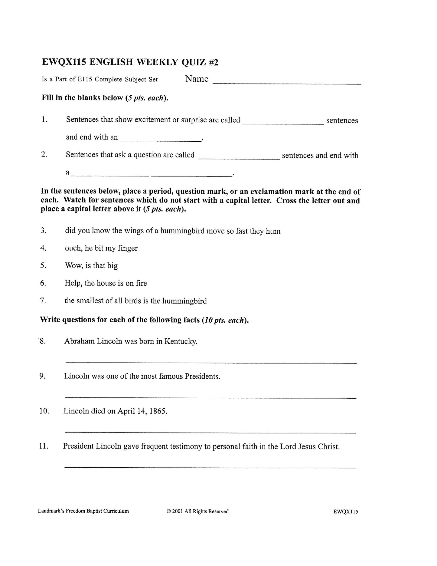 English Grade 03
