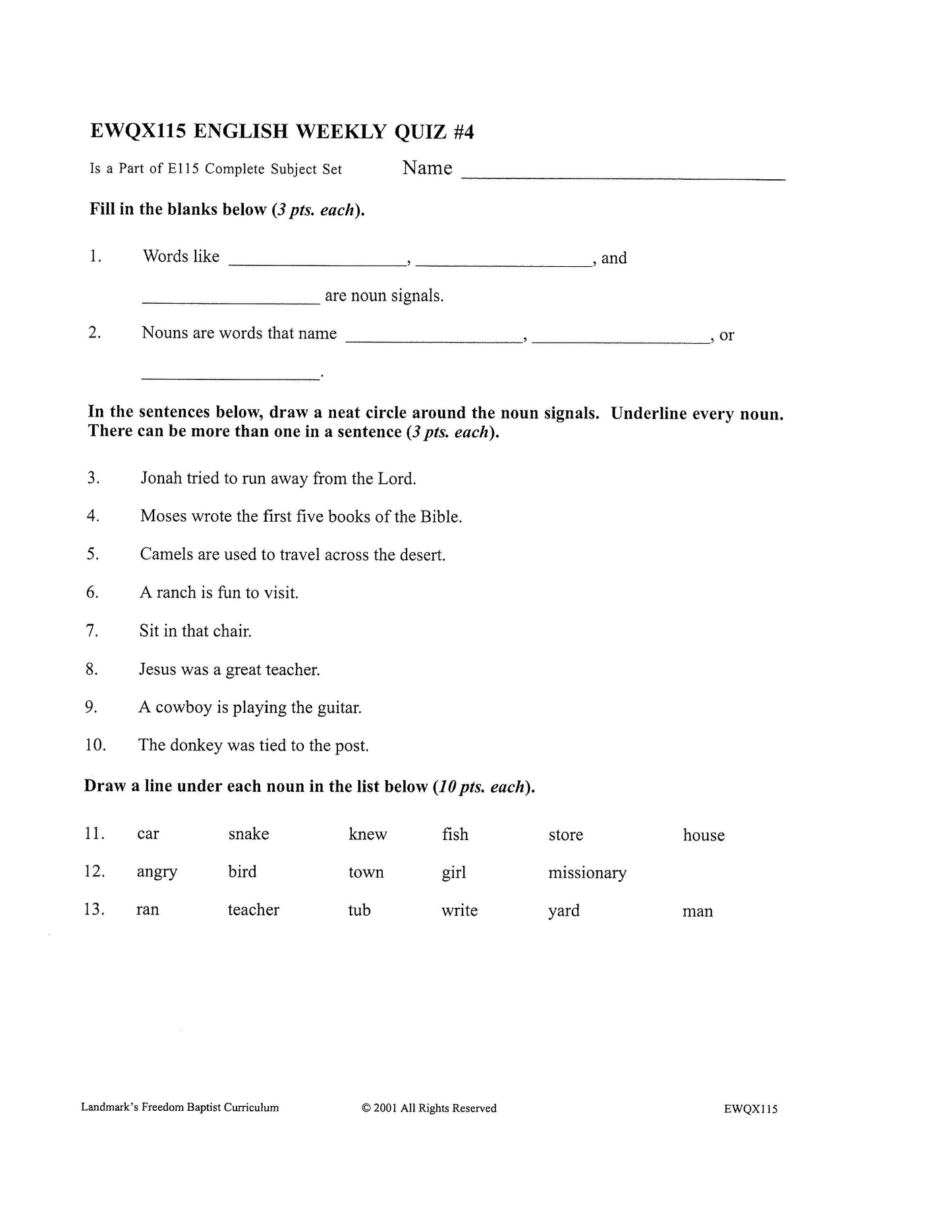 English Grade 03