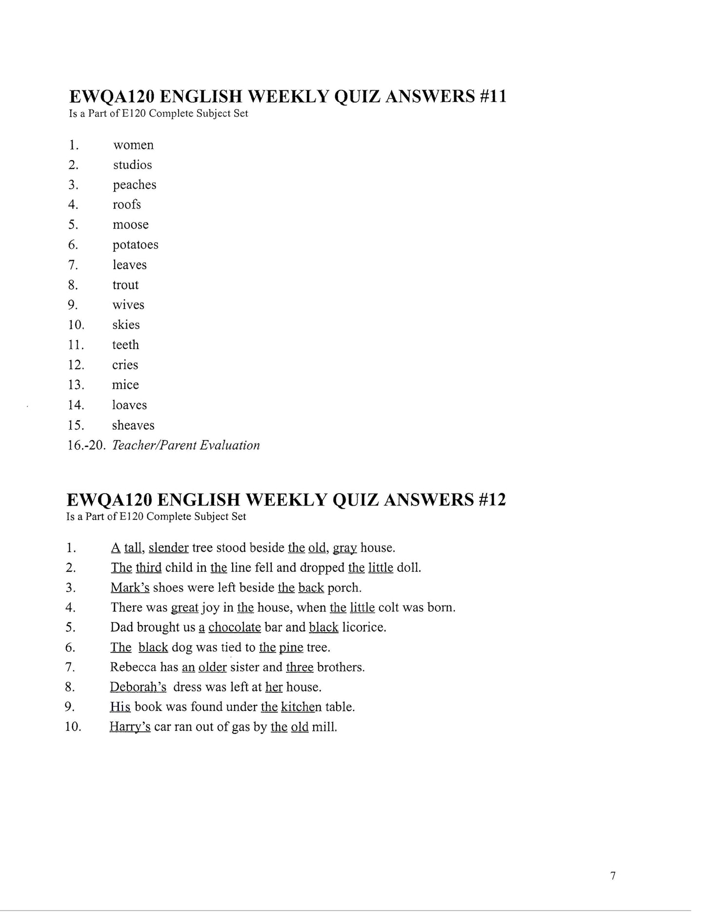 English Grade 04