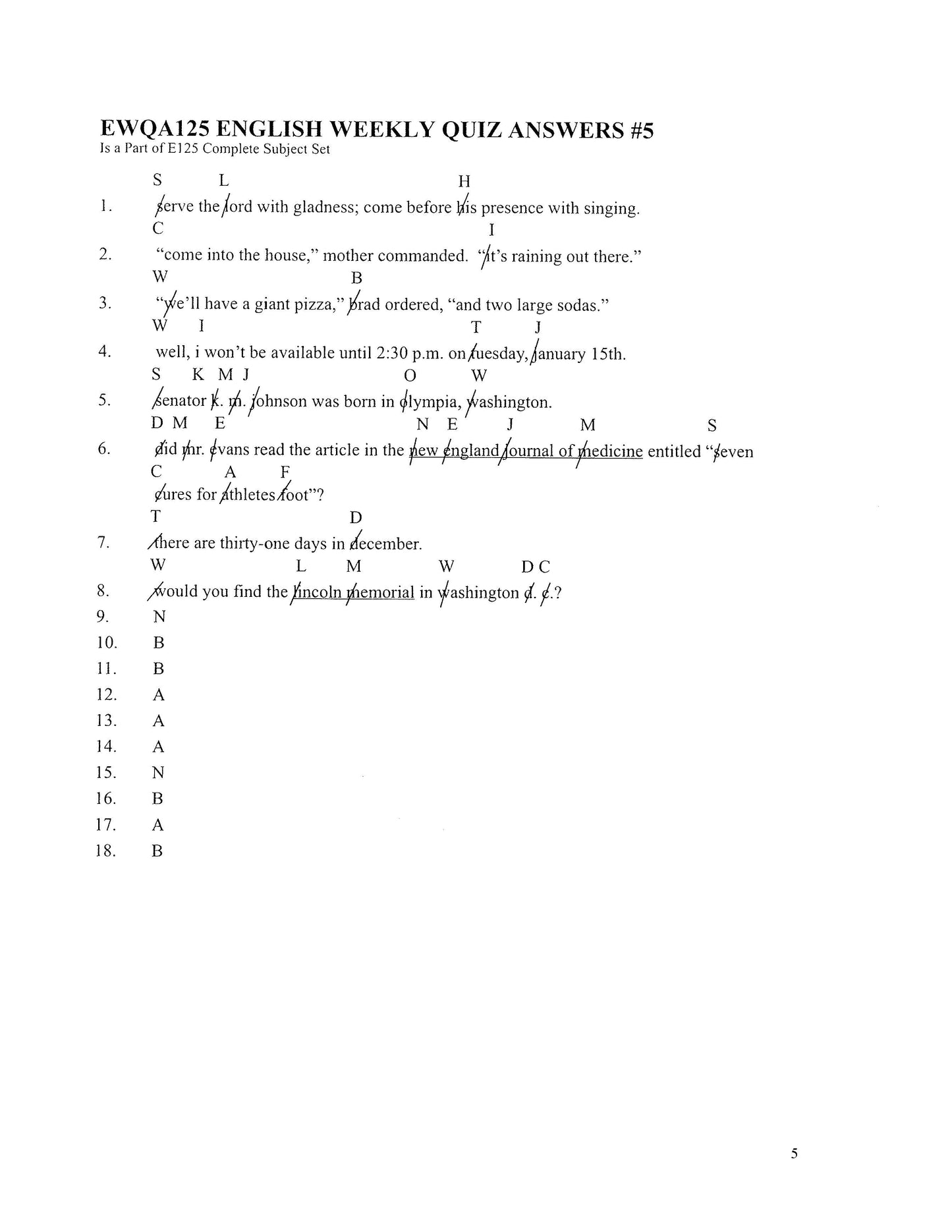 English Grade 05