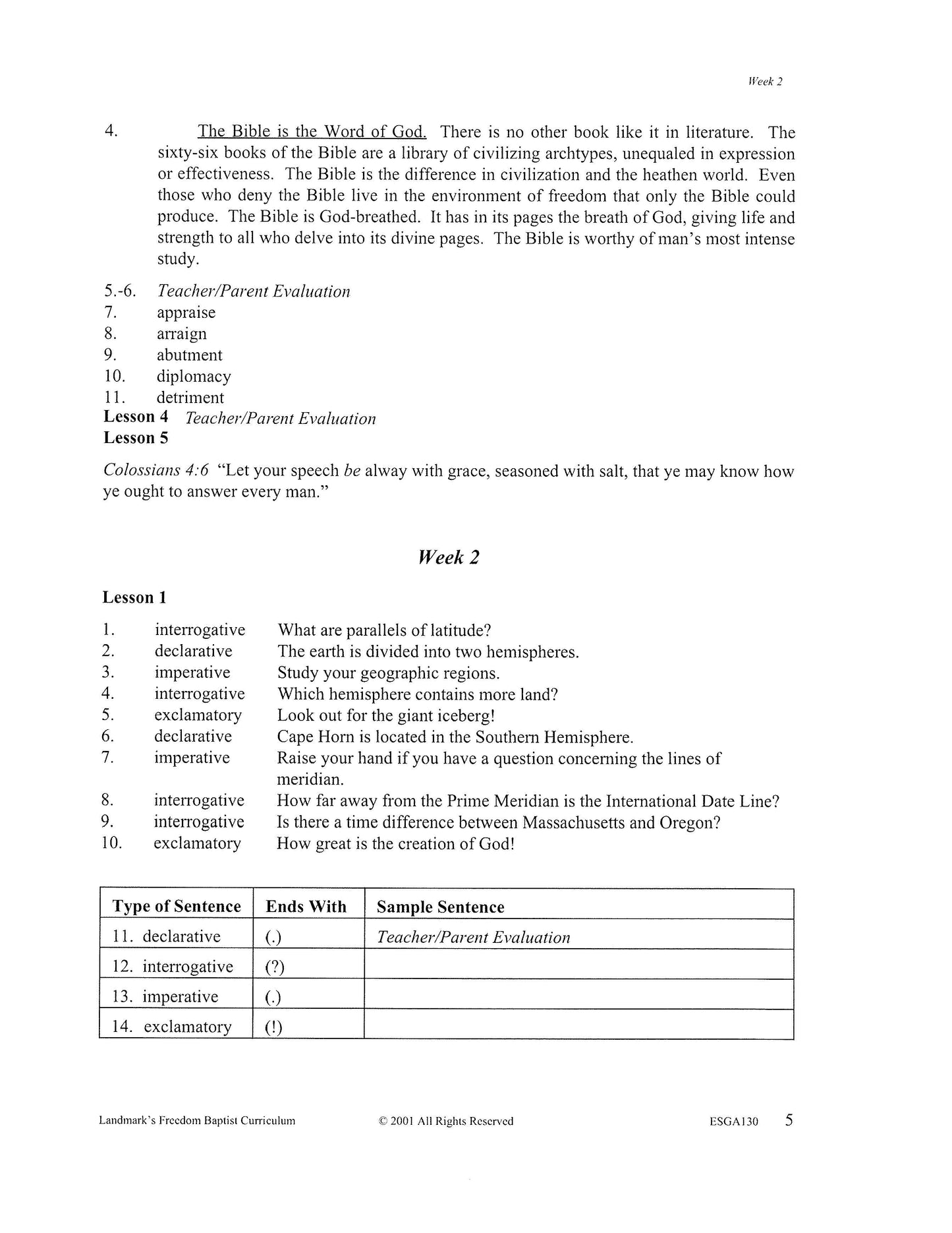 English Grade 06