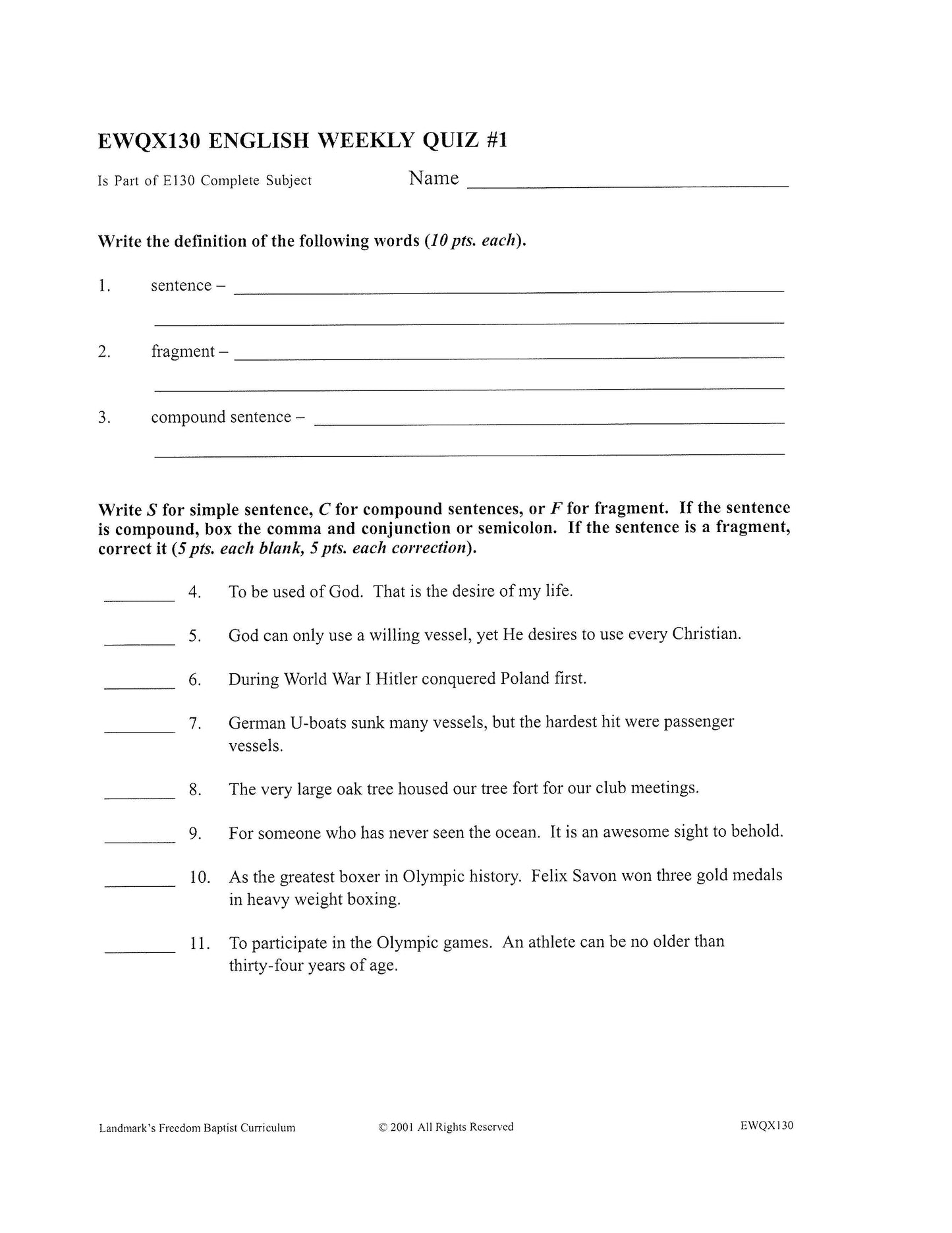 English Grade 06