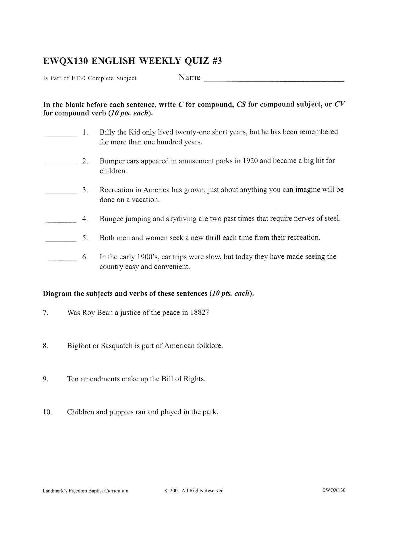 English Grade 06