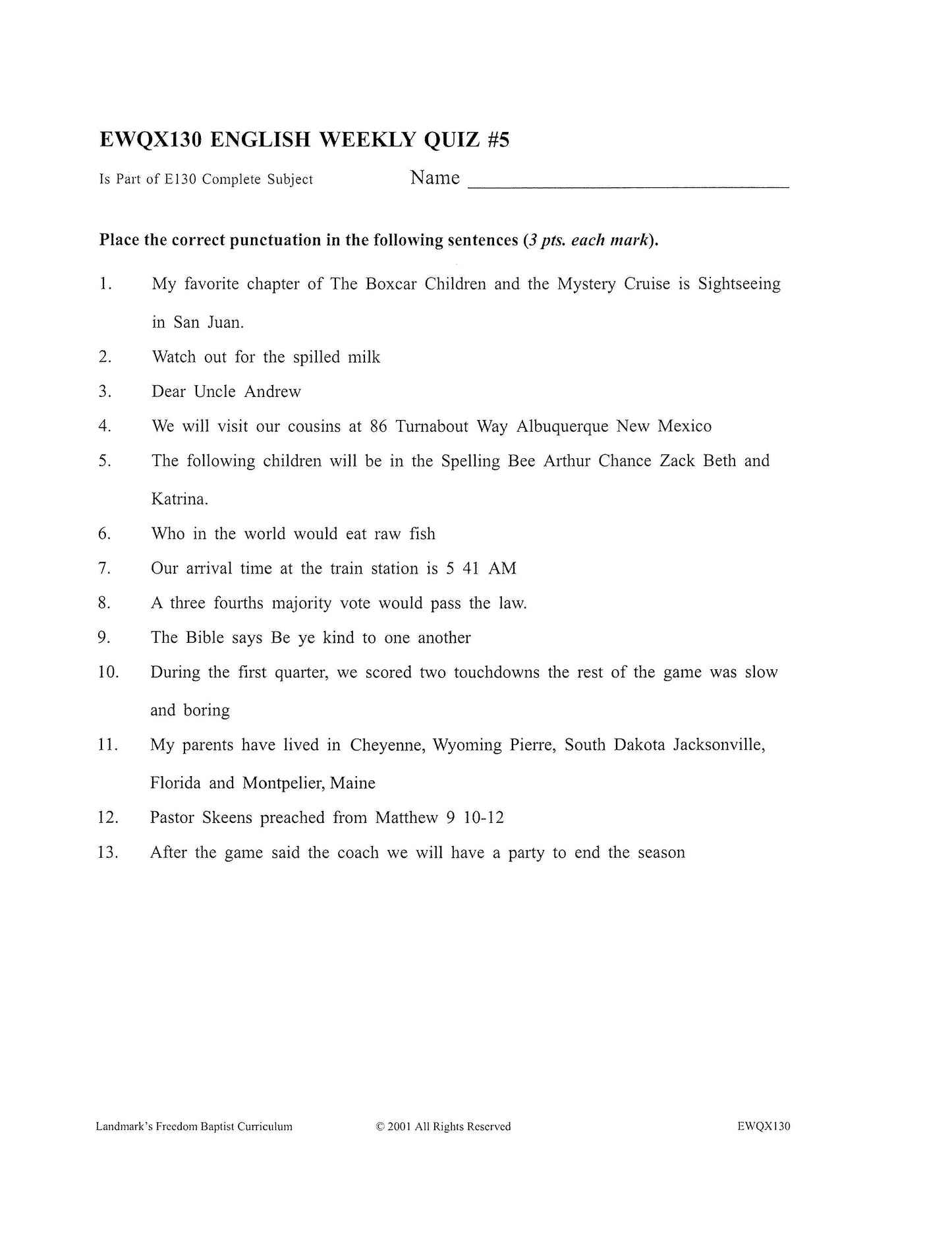 English Grade 06