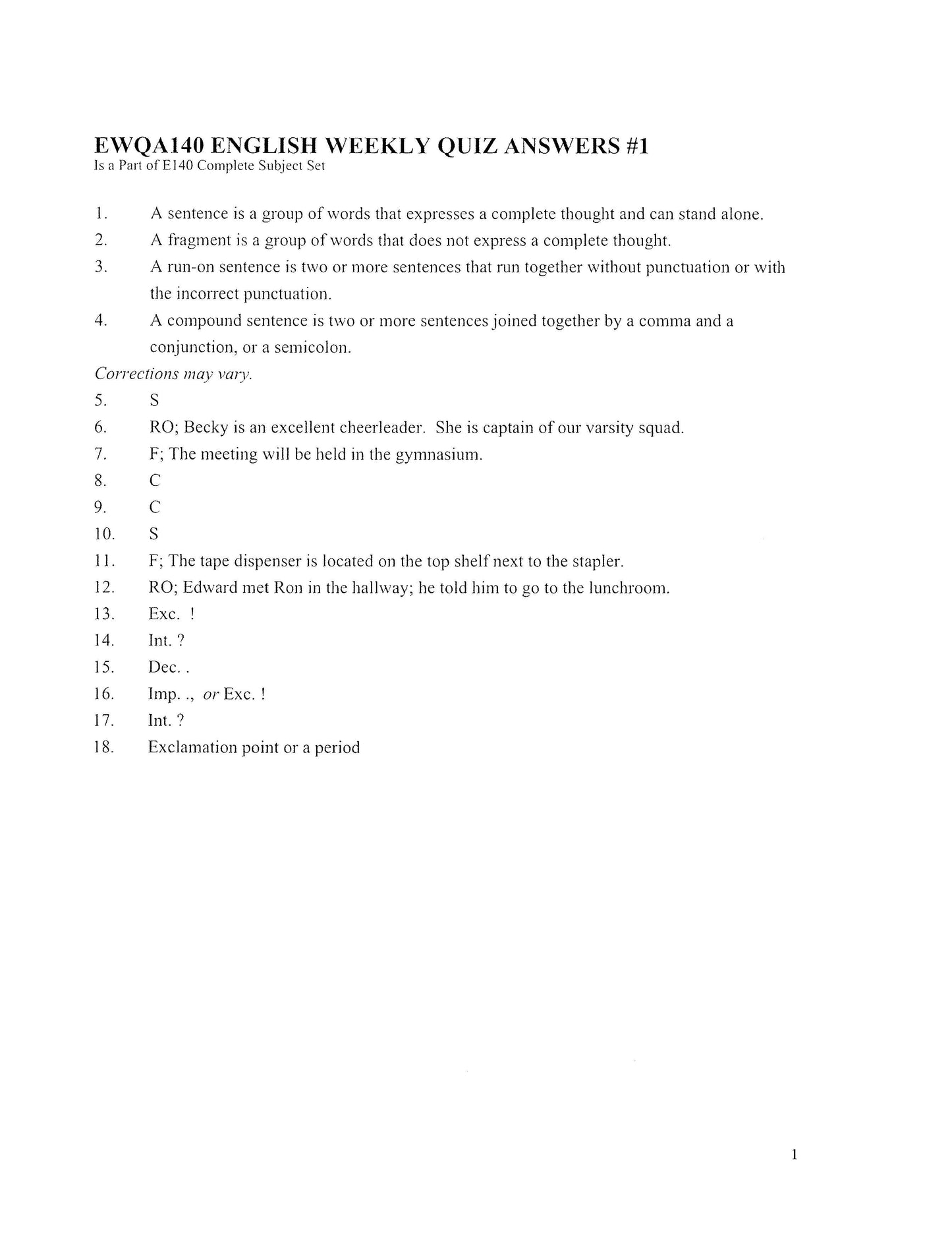 English Grade 08