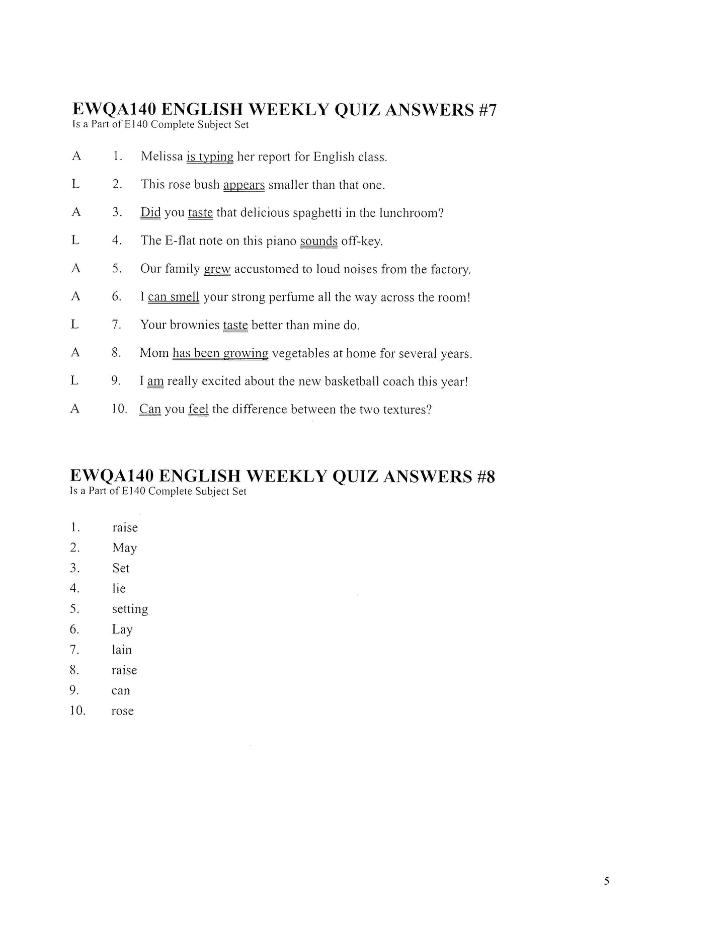 English Grade 08